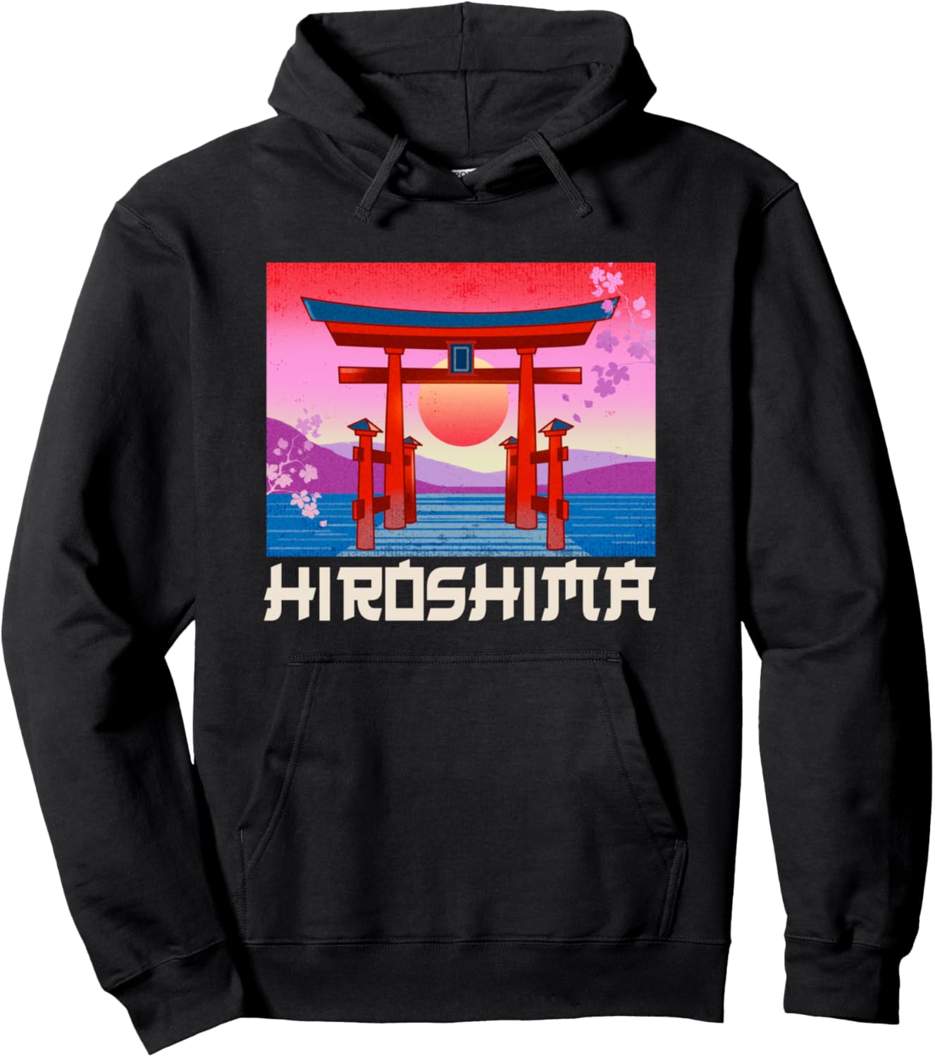 Hiroshima Cherry Blossom Sakura Sun Nature Japan Kanji Anime Pullover Hoodie