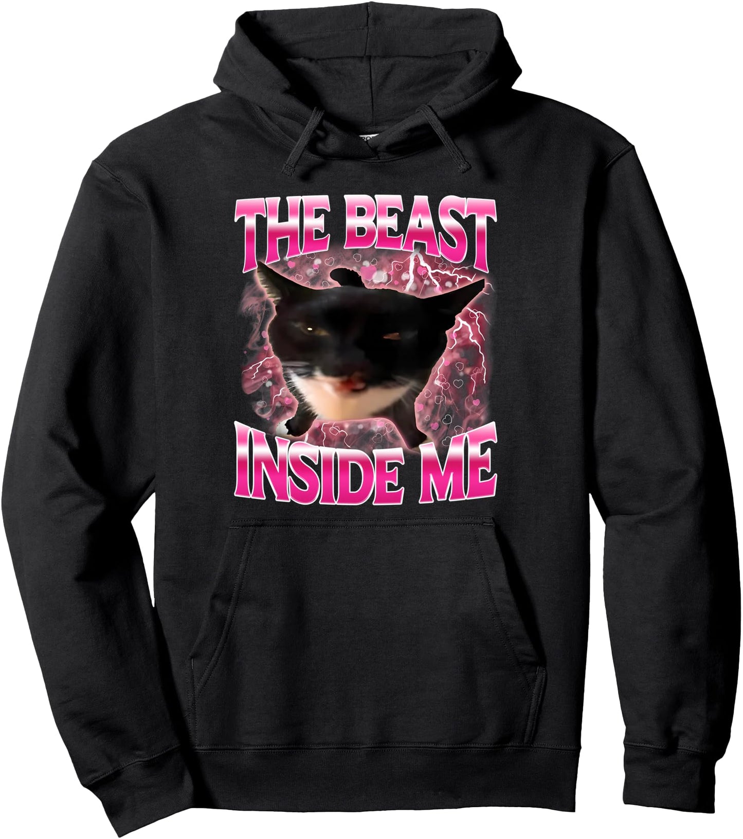 The Beast Inside Me Funny Cat Meme For Men Women Pullover Hoodie