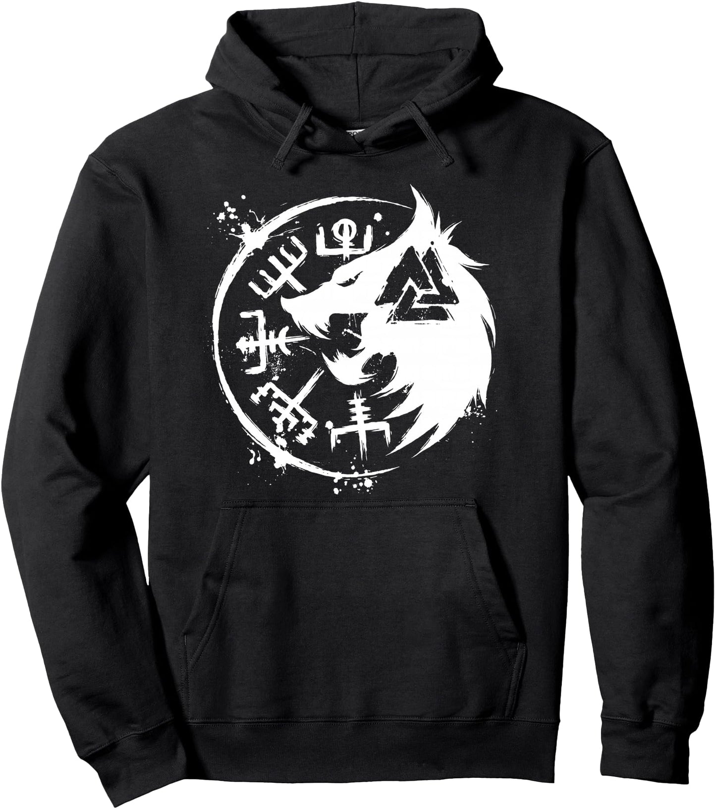Fenrir Wolf Fenris-Wolf - Viking Vegvisir Valknut Pullover Hoodie