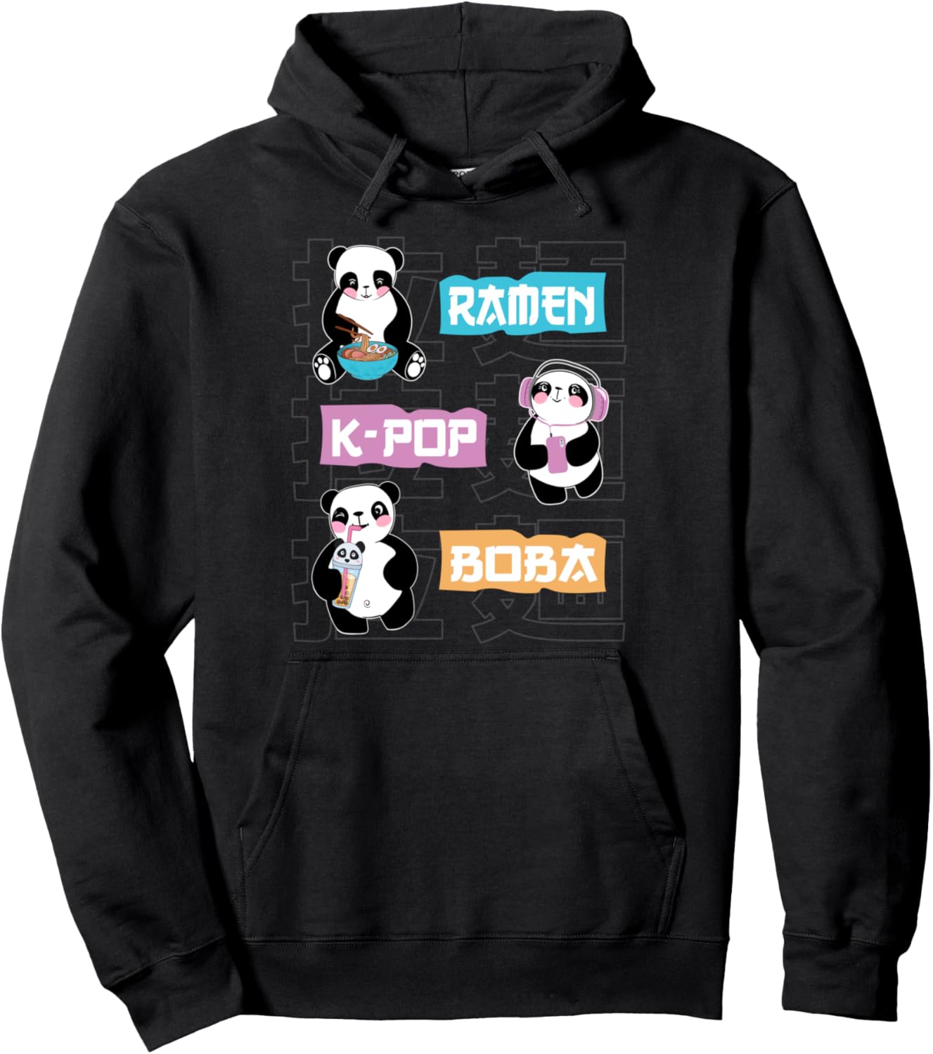 Cute Panda Anime Ramen K-Pop Boba Bubble Tea Women Anime Pullover Hoodie