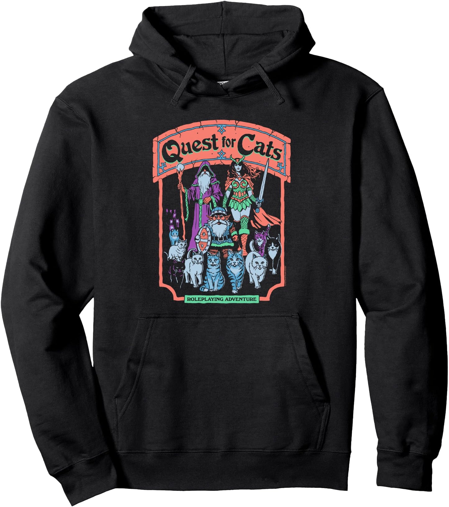 Steven Rhodes Quest for Cats RPG Illustration Dark Humor Pullover Hoodie