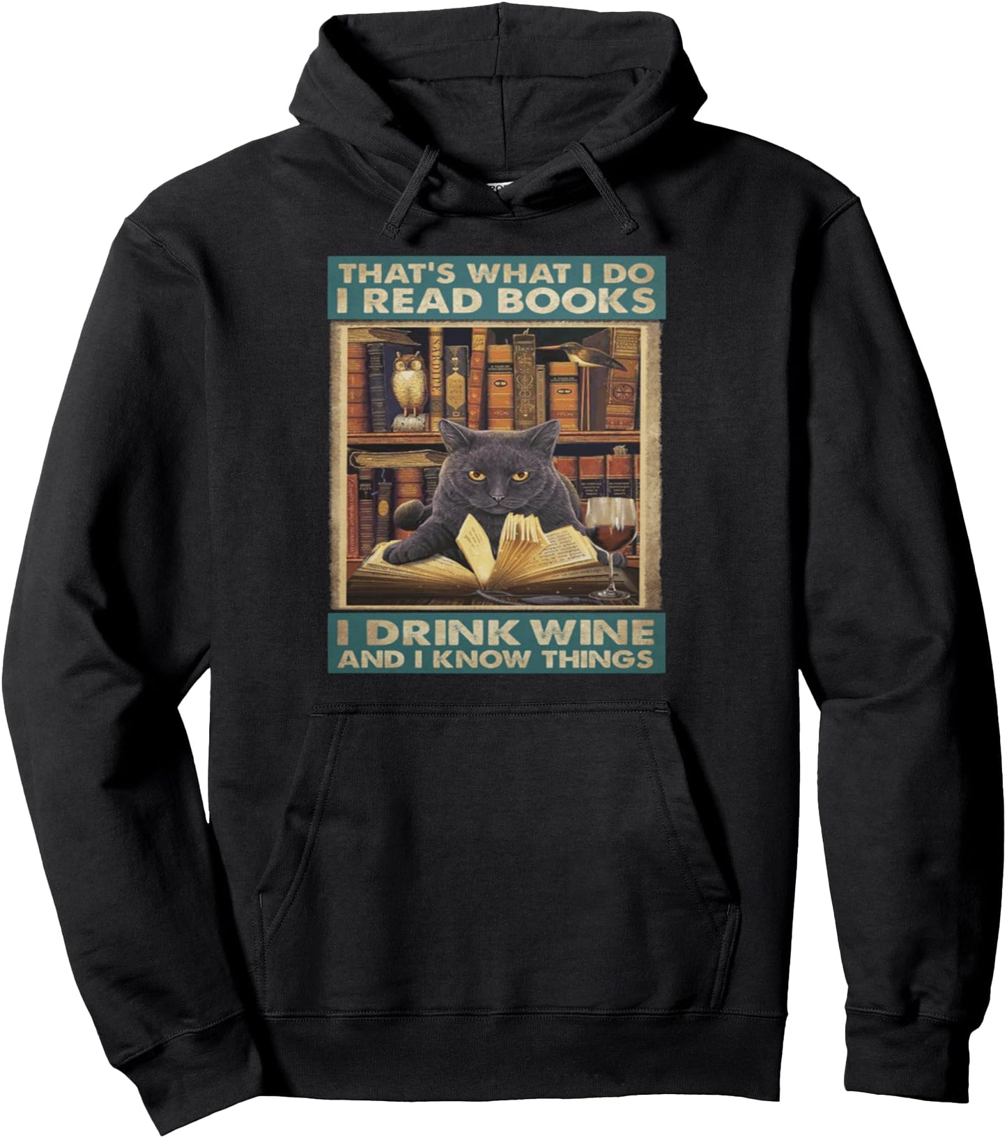 I Read Books I Drink Wine And I Know Things Pullover Hoodie