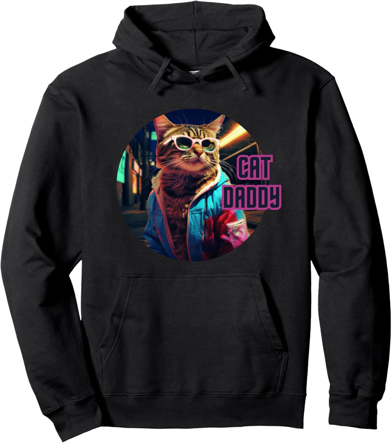 Cat Daddy Vintage Retro 80s and 90s pet lover Pullover Hoodie