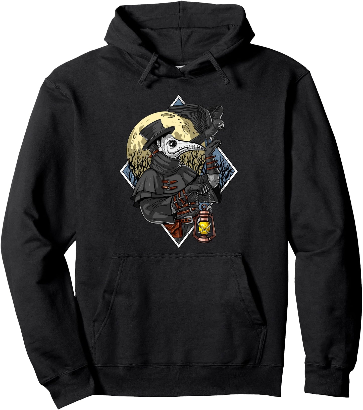 Plague Doctor Raven Gothic Macabre Pullover Hoodie