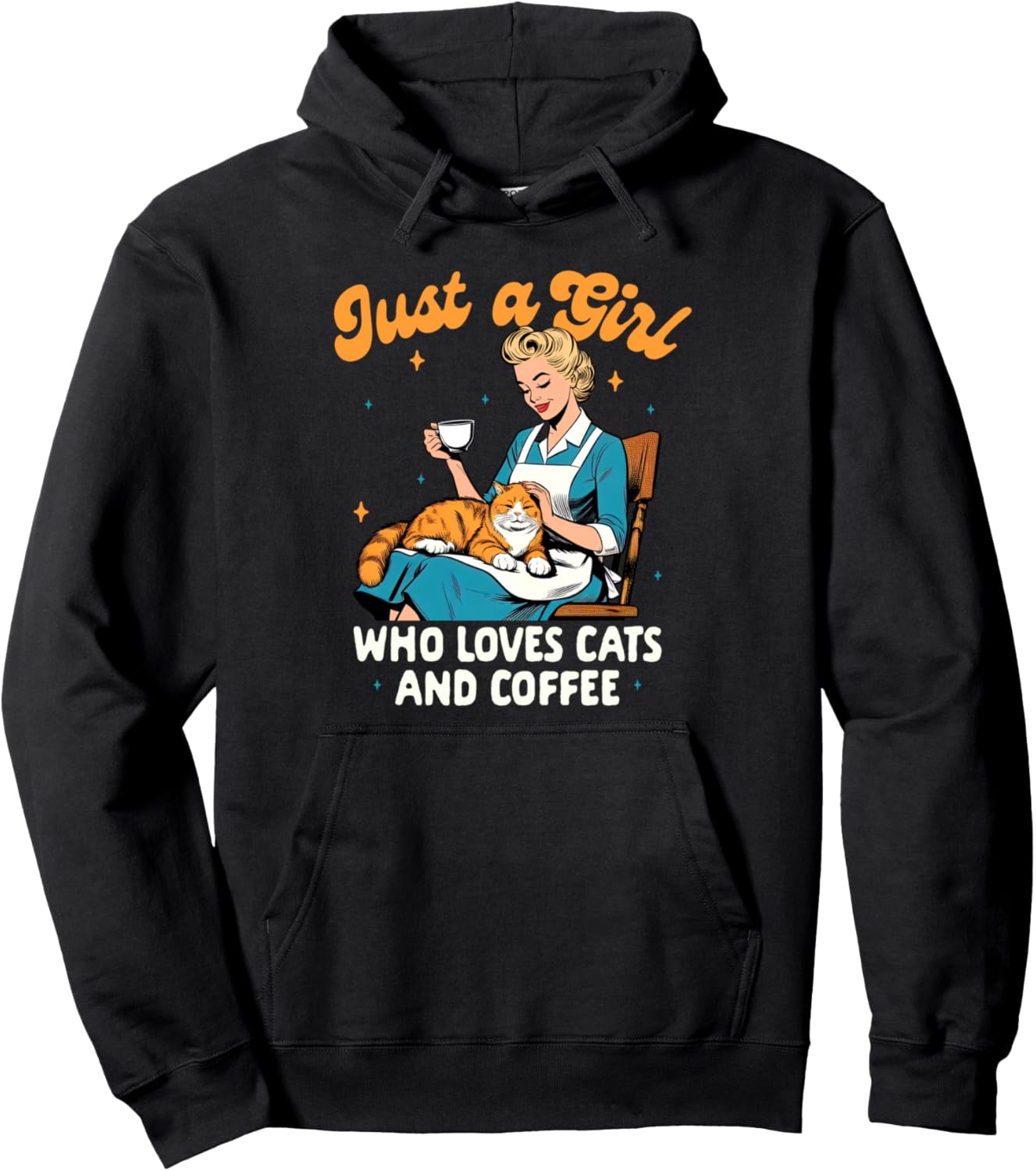 Cat Mom Cat Mama Coffee Lover Girl Who Loves Cats & Coffee Pullover Hoodie