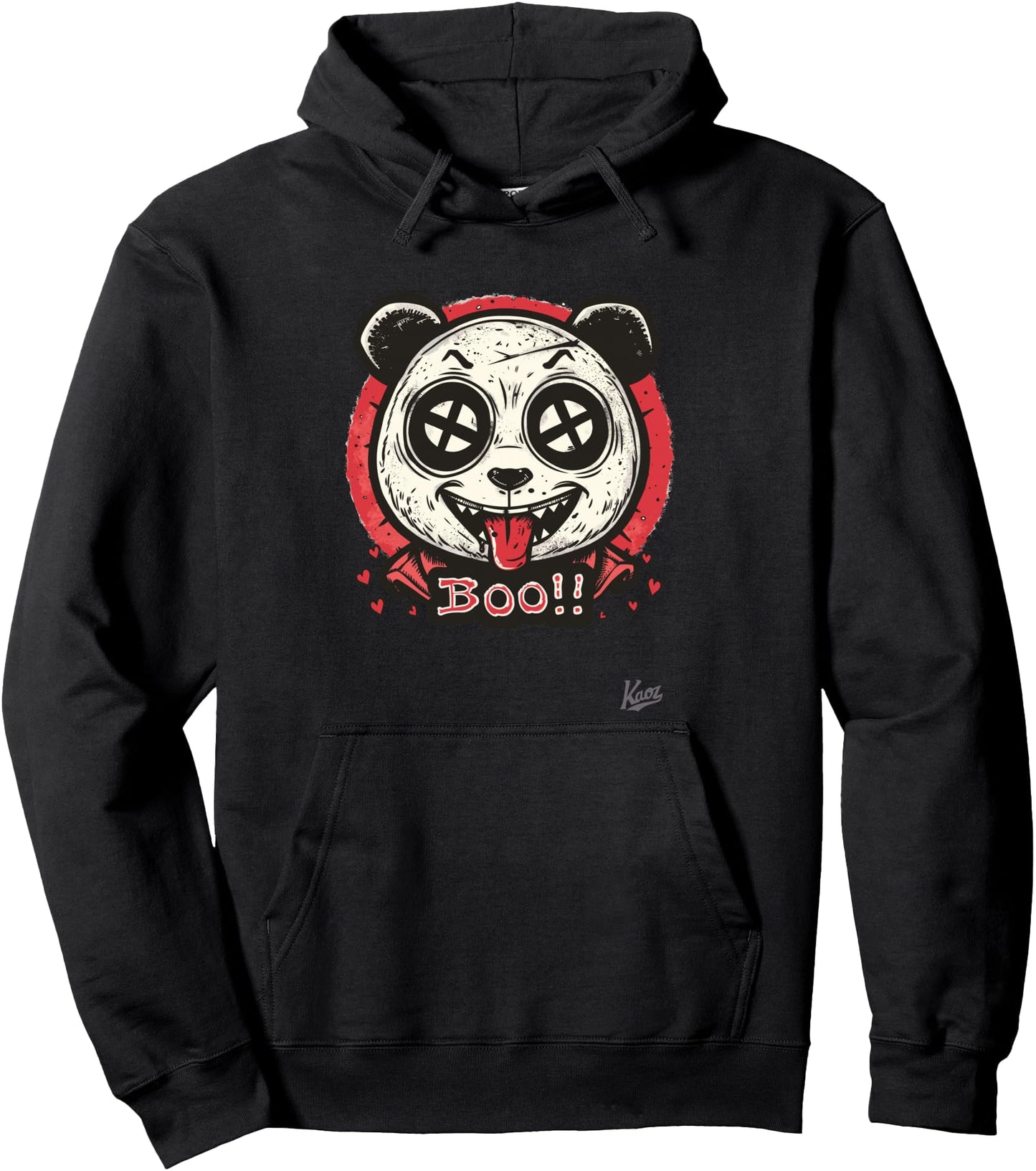 BOO! makes the scary horror cartoon panda bear Pullover Hoodie