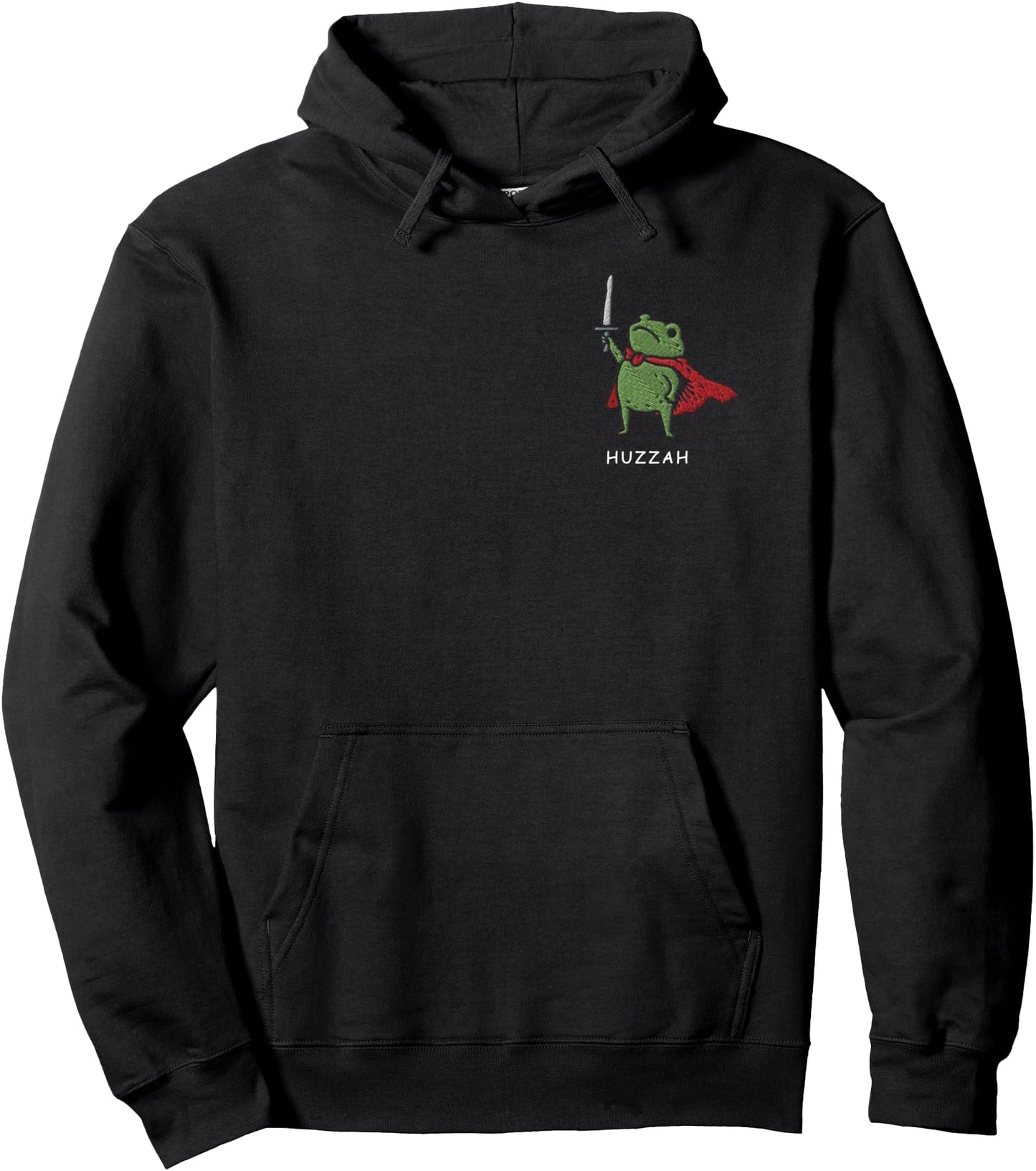Huzzah Frog Knight Funny Sword Meme Quote Pullover Hoodie