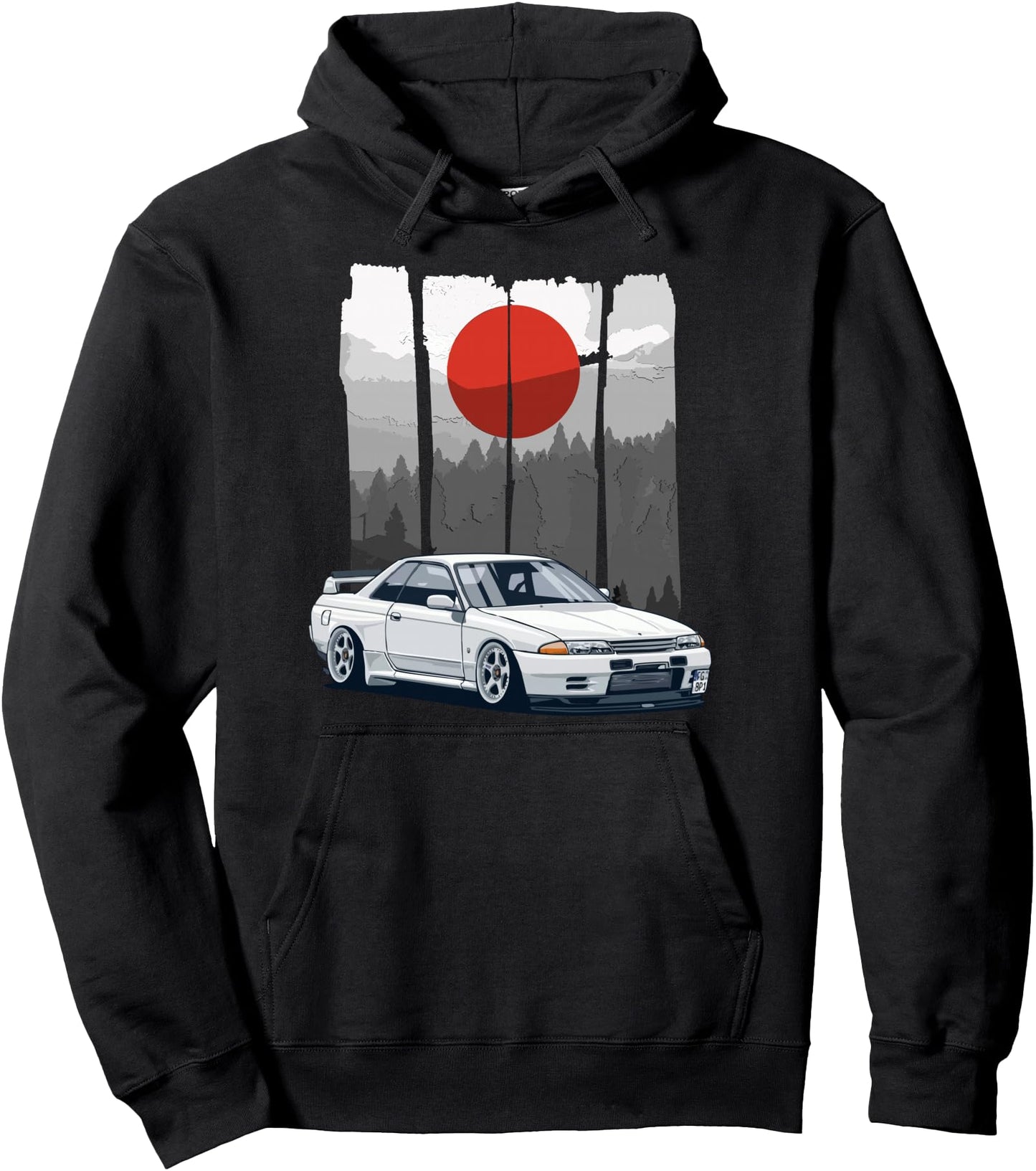 JDM Skyline R32 Car Tuning Japan Rising Sun Drift Pullover Hoodie
