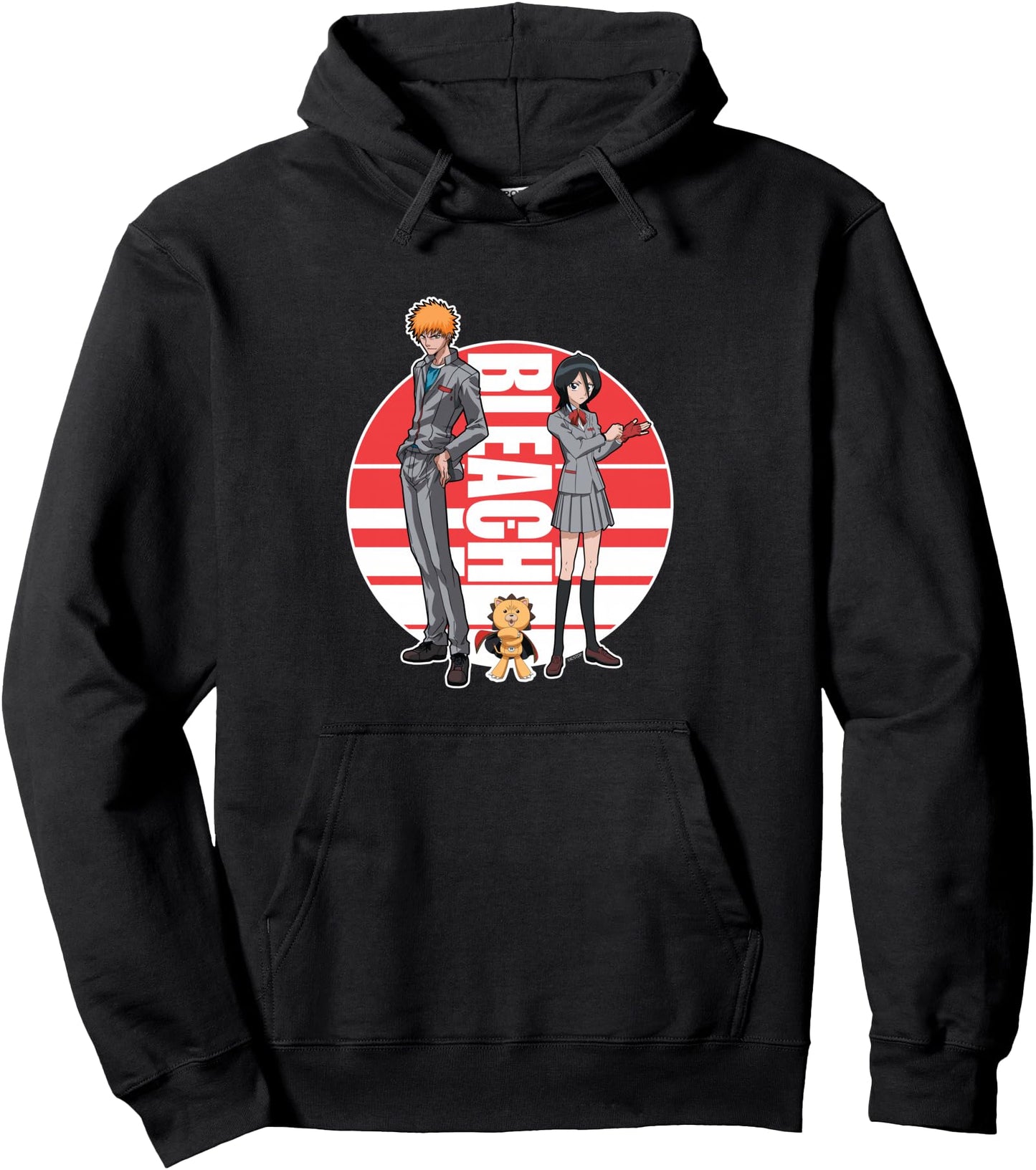 Bleach Ichigo Rukia and Kon Round Logo Anime Pullover Hoodie