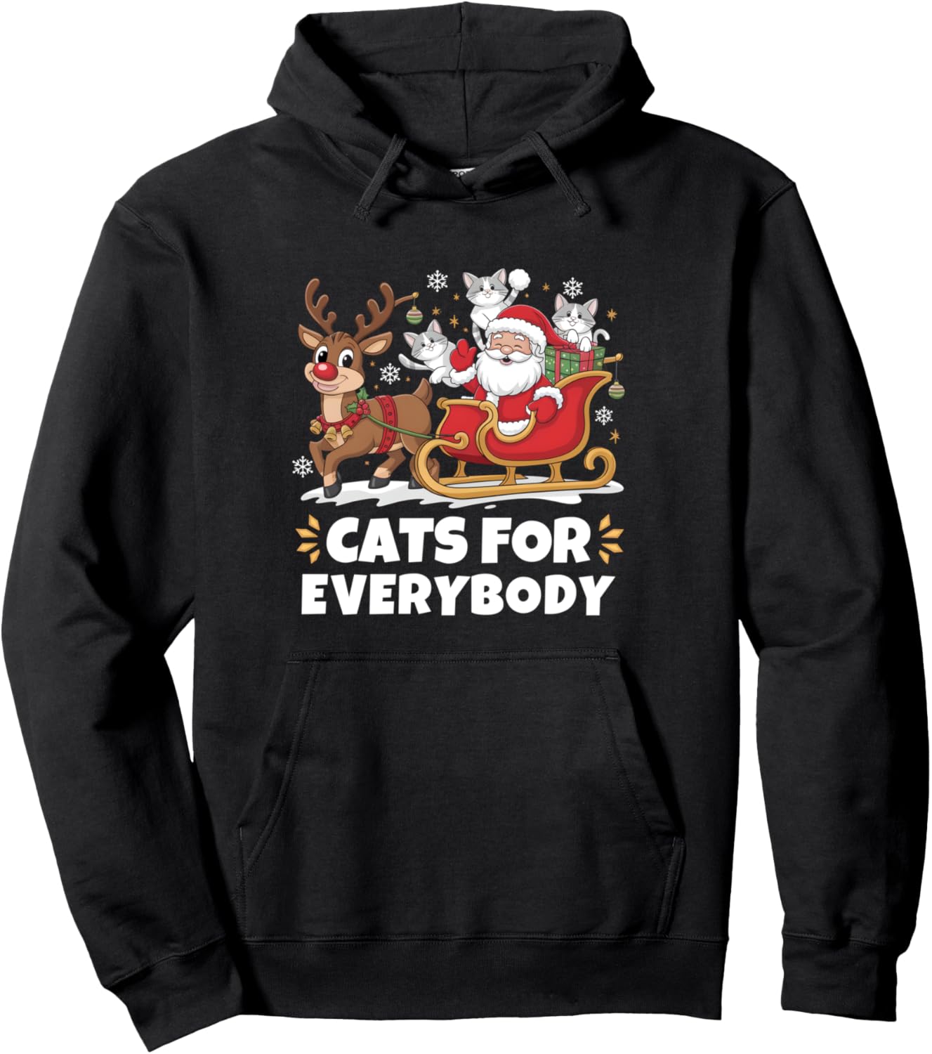 Cats For Everybody Santa Christmas Cat Lovers Tee Pullover Hoodie