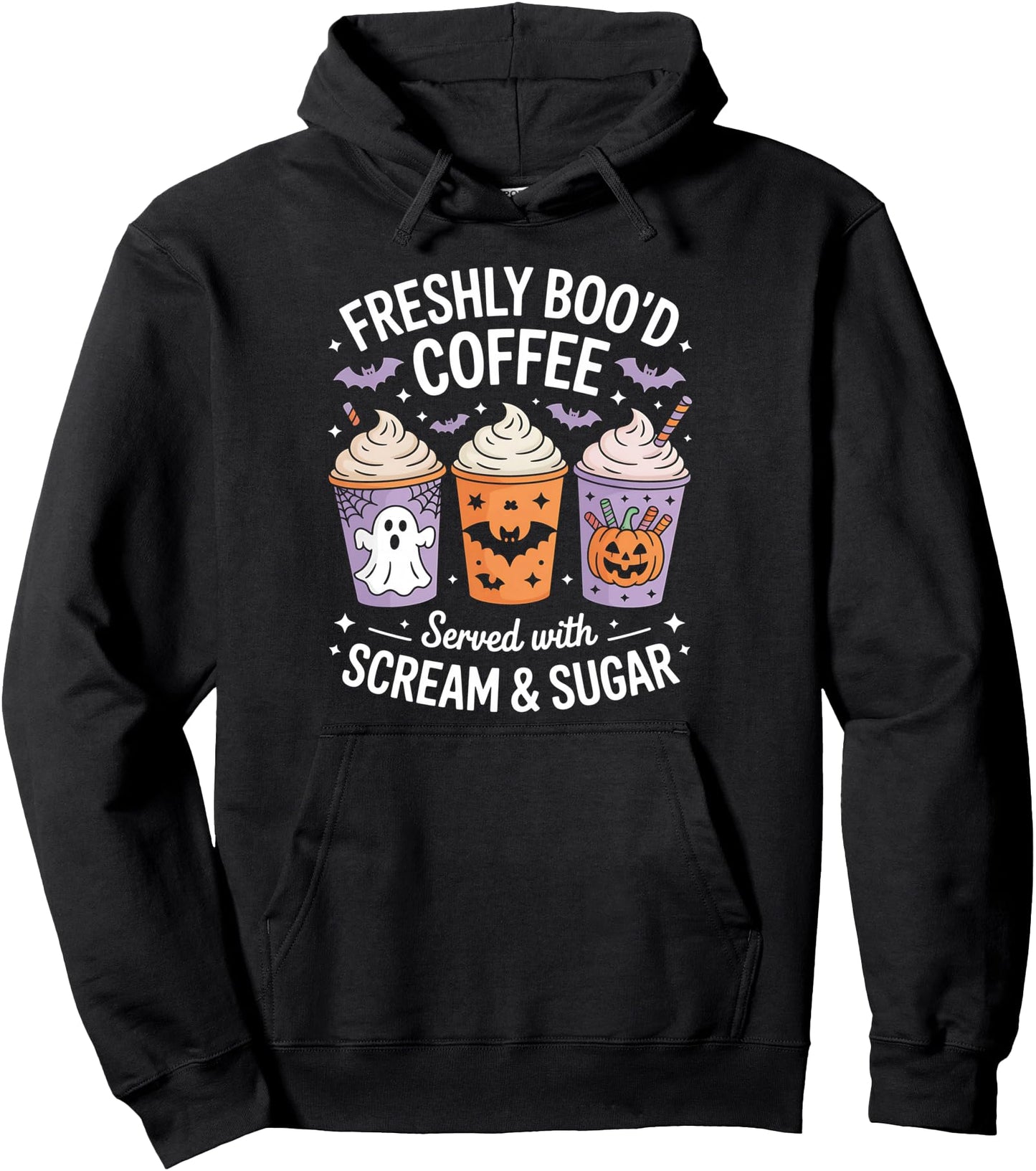 Retro Freshly Boo'd Coffee Lovers Ghost Halloween Pullover Hoodie