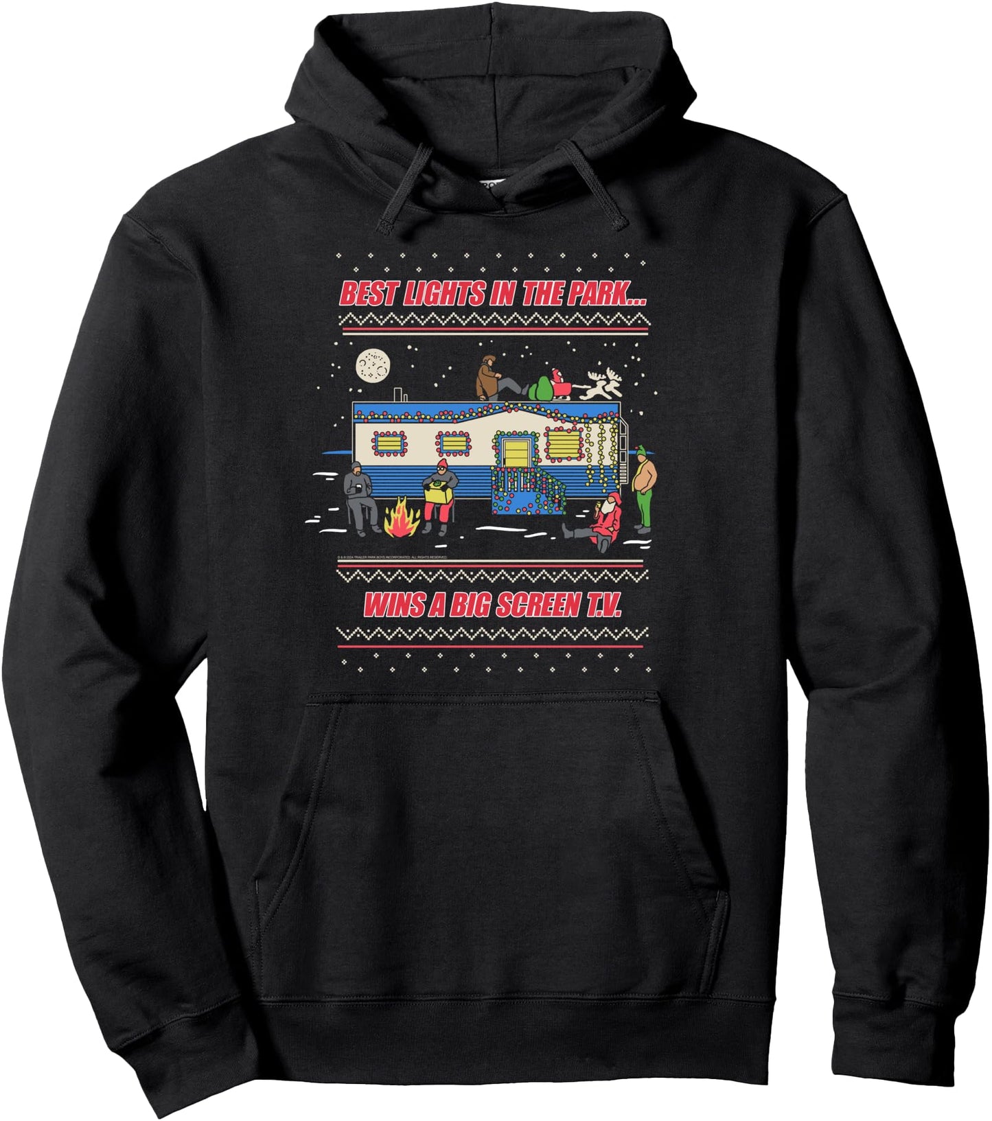 Trailer Park Boys Best Lights In The Park Ugly Christmas Pullover Hoodie