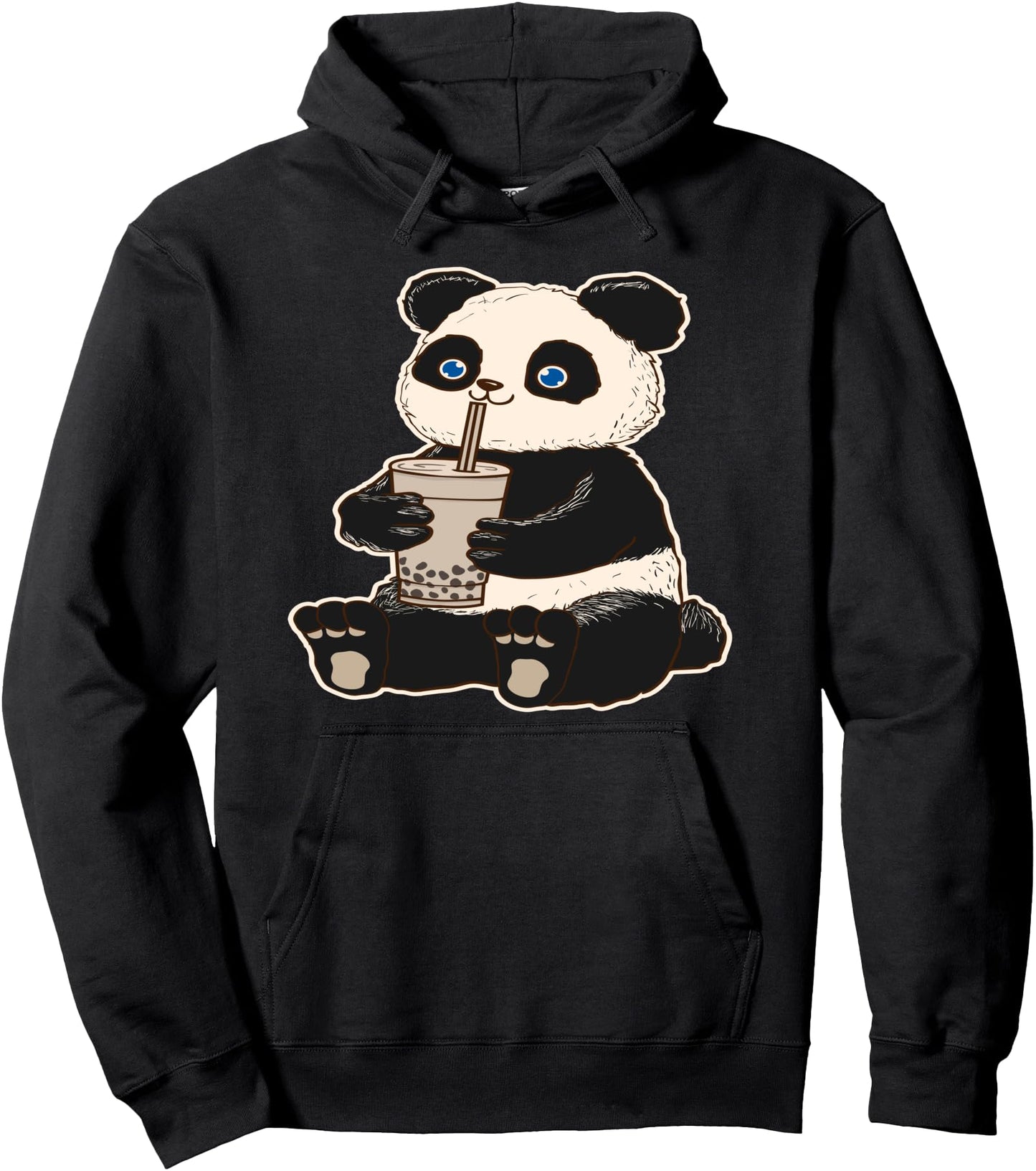 Panda Bear Bubble Tea Boba Animal Drink Giant Japanese Anime Pullover Hoodie