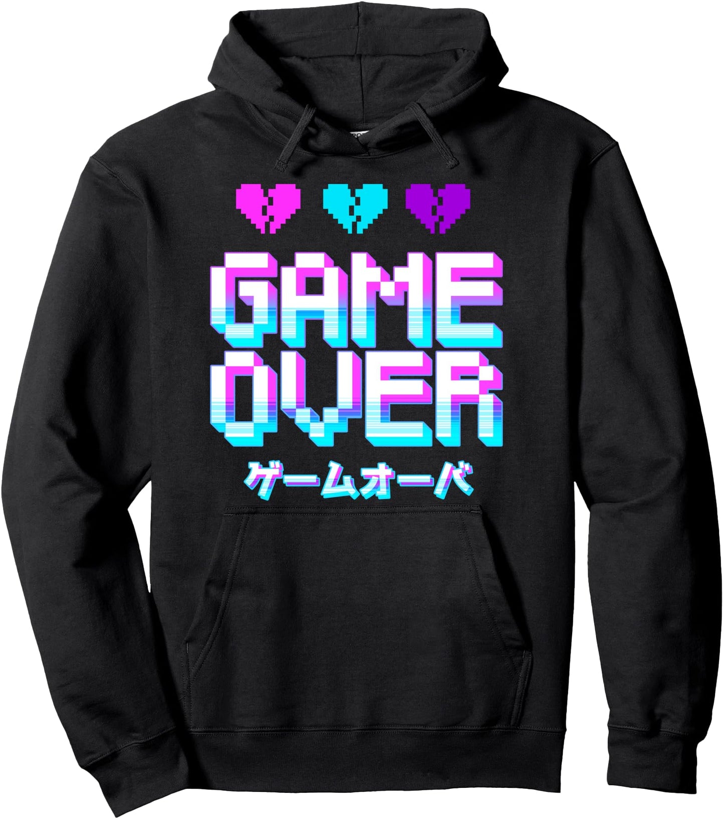 Game Over Yami Kawaii Pastel Goth Gamer Japanese Aesthetic Pullover Hoodie