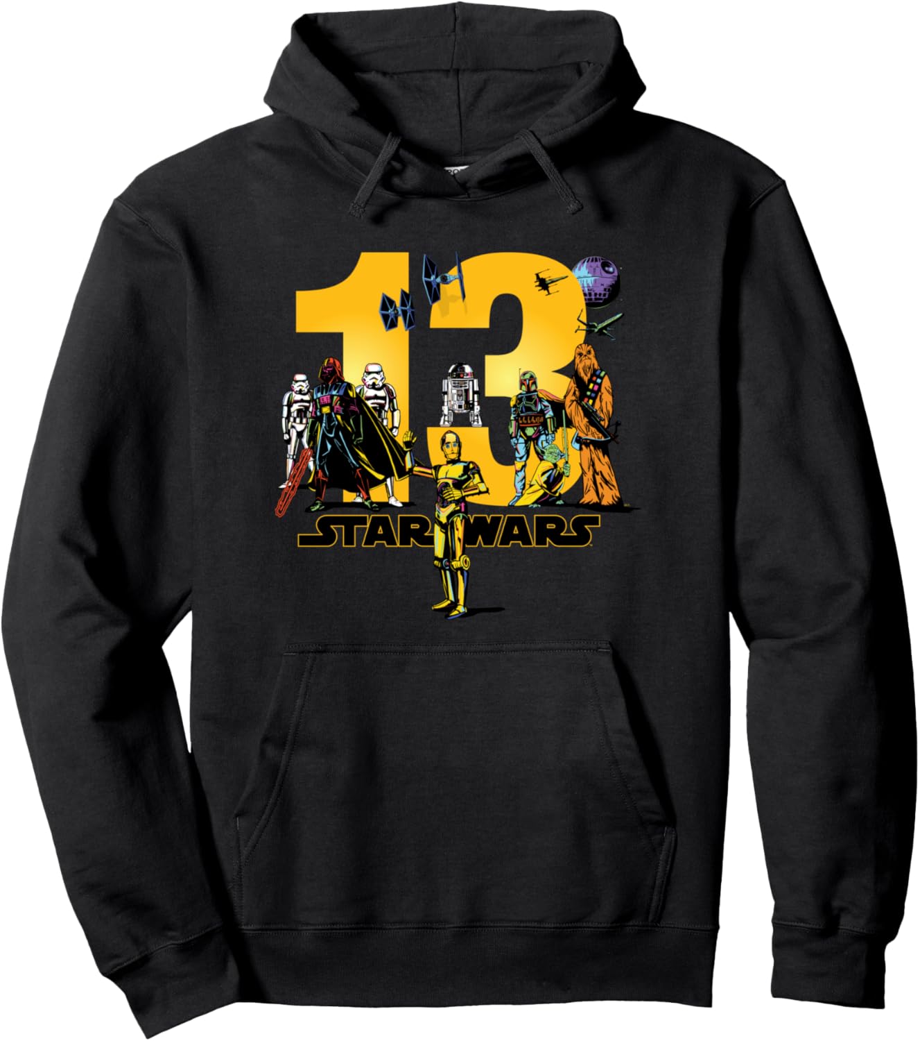 Star Wars Classic Characters Thirteenth Birthday 13 Year Old Pullover Hoodie