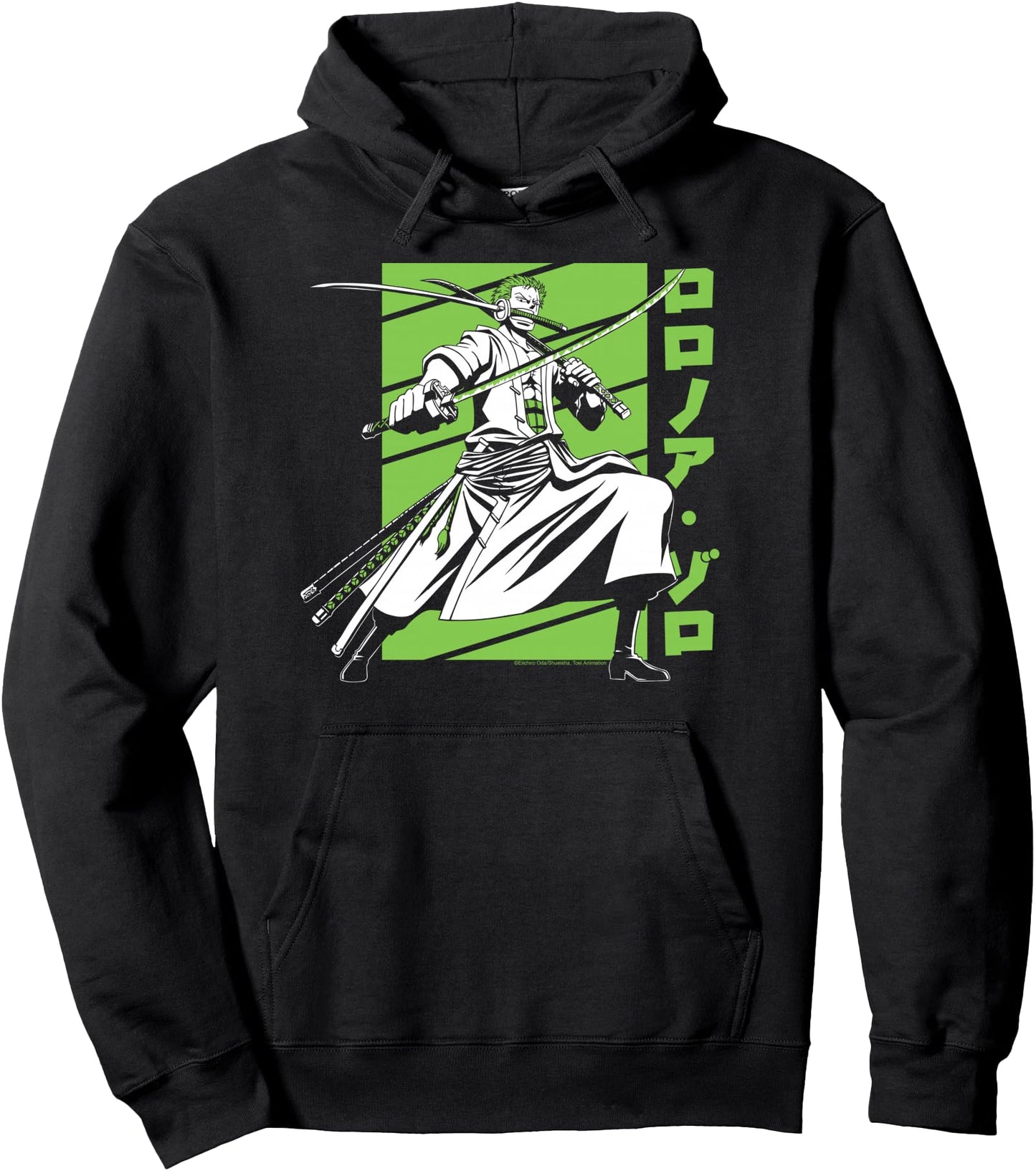 One Piece Anime White and Green Roronoa Zoro Pullover Hoodie