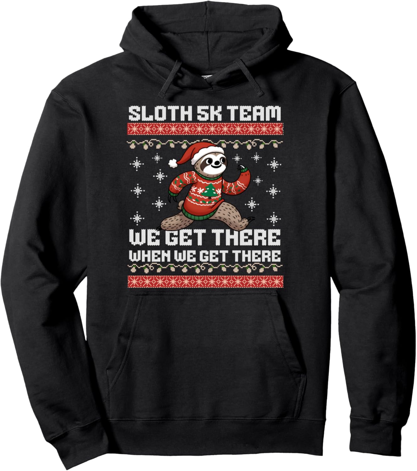 Funny Sloth Christmas 5k Running Team Squad X-Mas Fun Run Pullover Hoodie