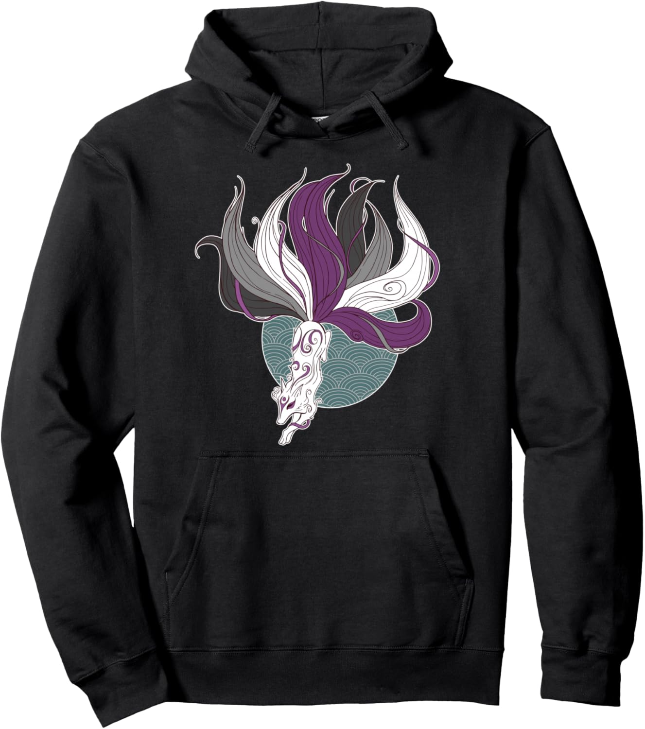 Asexual Kitsune Ace Pride Flag Demisexual Anime Furry Fox Pullover Hoodie