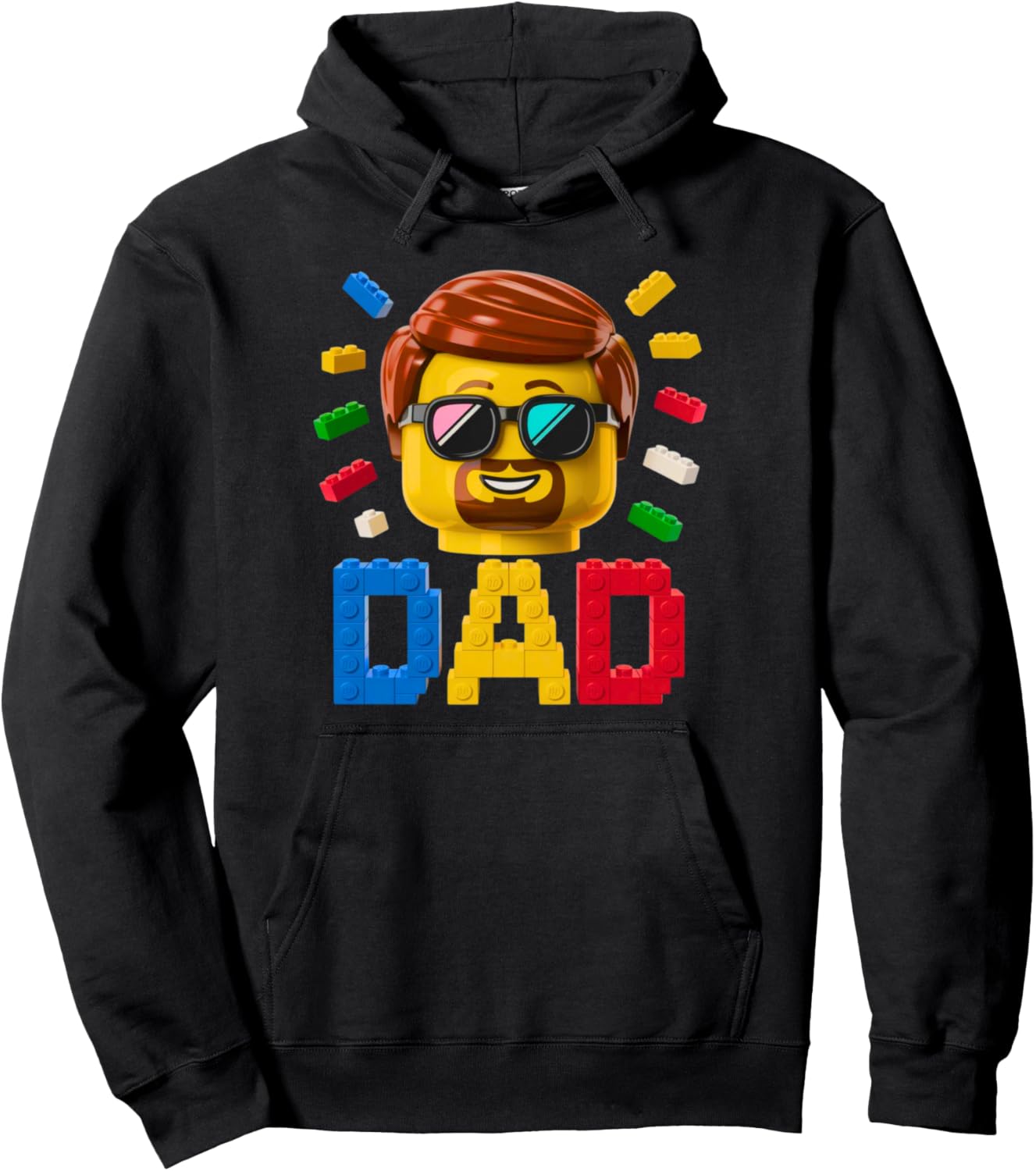 Family Dad Master Builder Building Bricks Blocks Fathers Day Pullover Hoodie