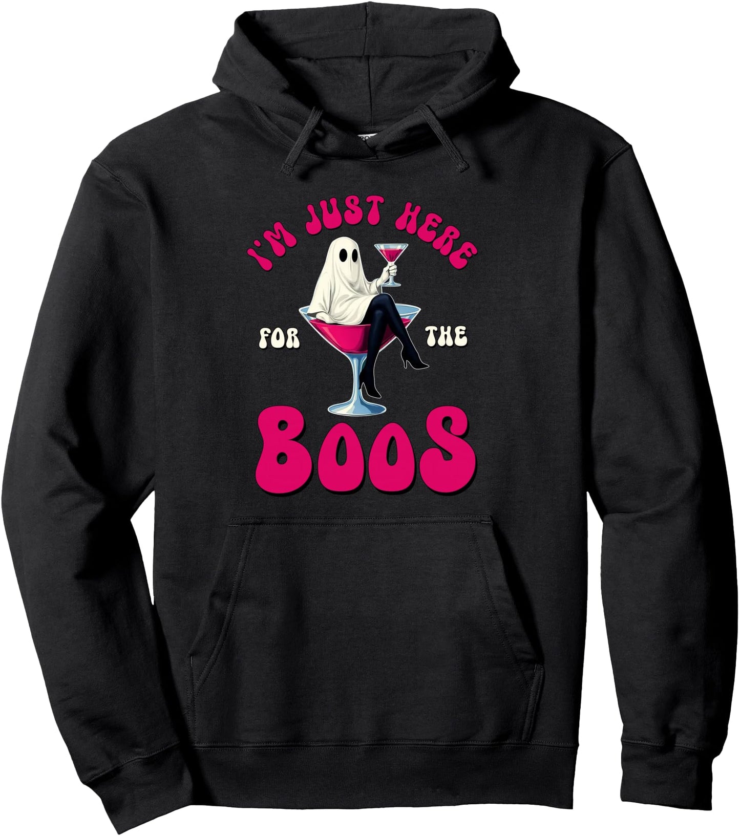 I'm Just Here for The Boos Funny Halloween Ghost Martini Pullover Hoodie