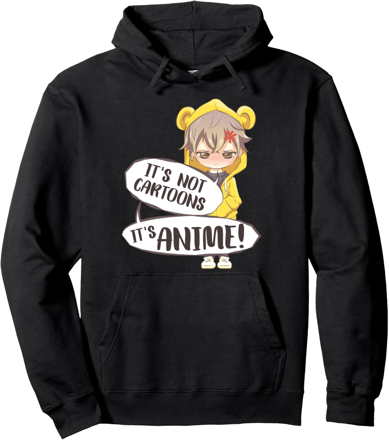 It's Not Cartoons It's Anime - Funny Kawaii Anime Meme Pullover Hoodie