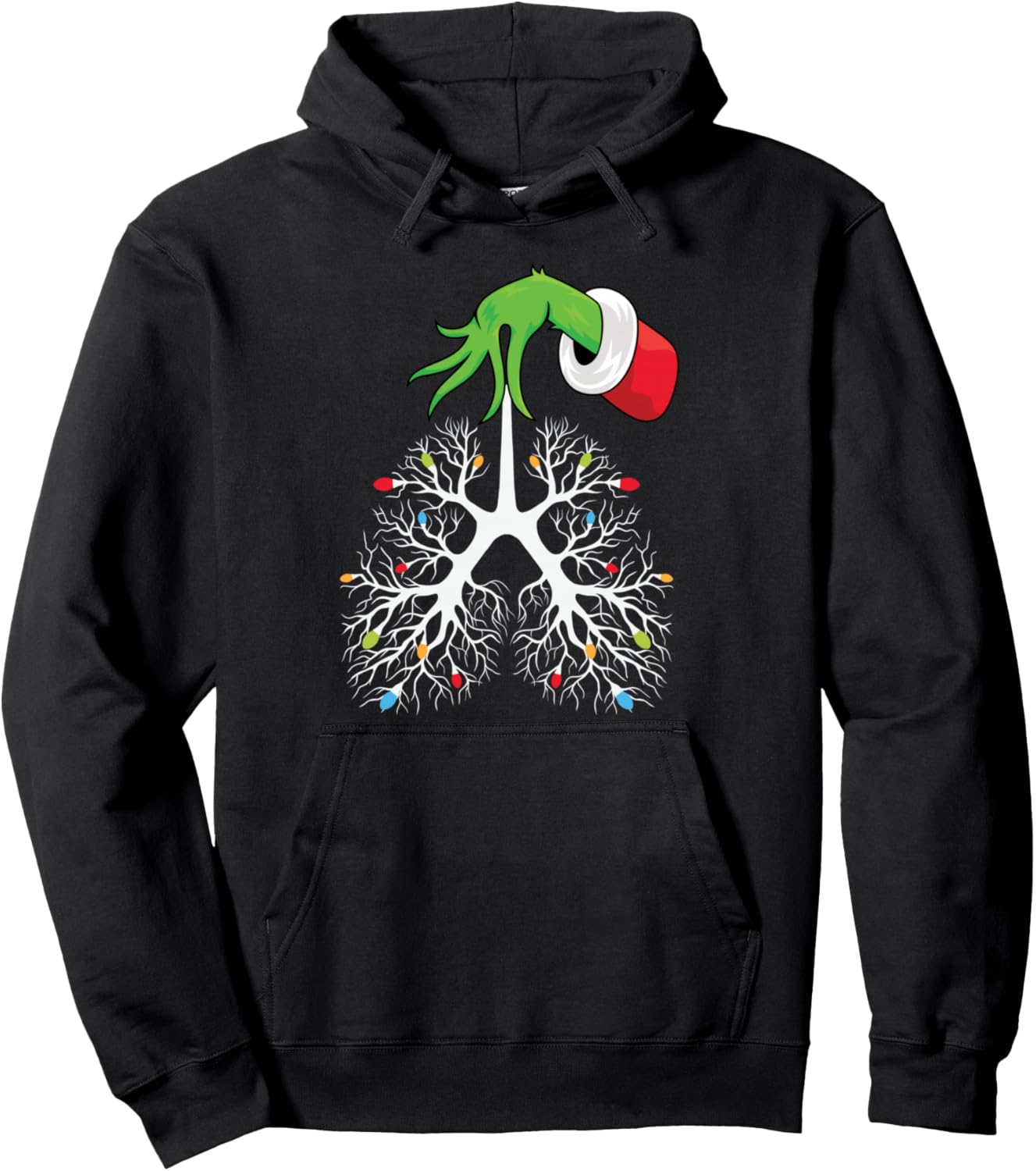 Christmas Nurse Respiratory Therapist Lung Lights FunnyX-mas Pullover Hoodie