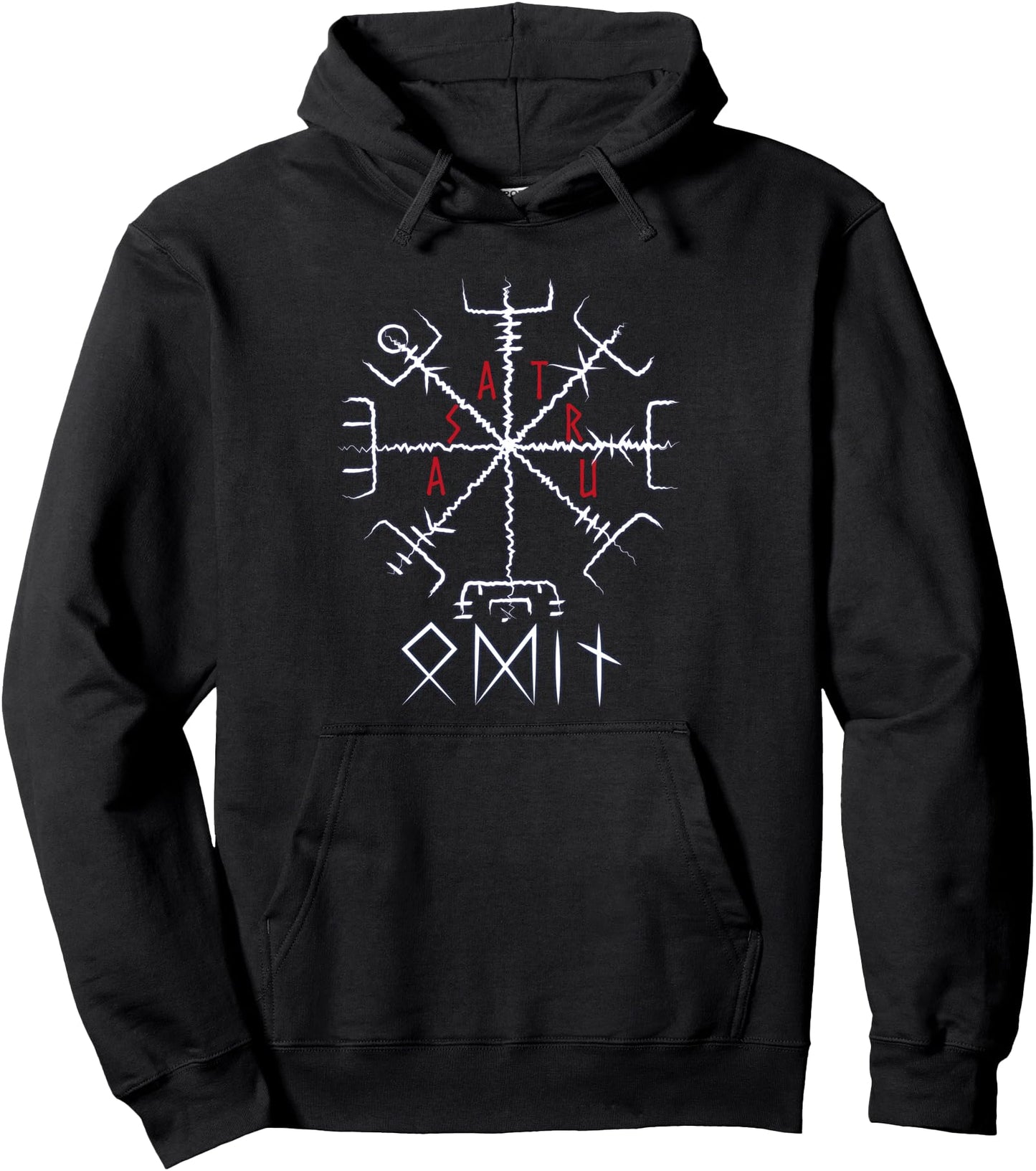 Vikings Norse Mythology Compass Pagan Asatru Magical Rune Pullover Hoodie