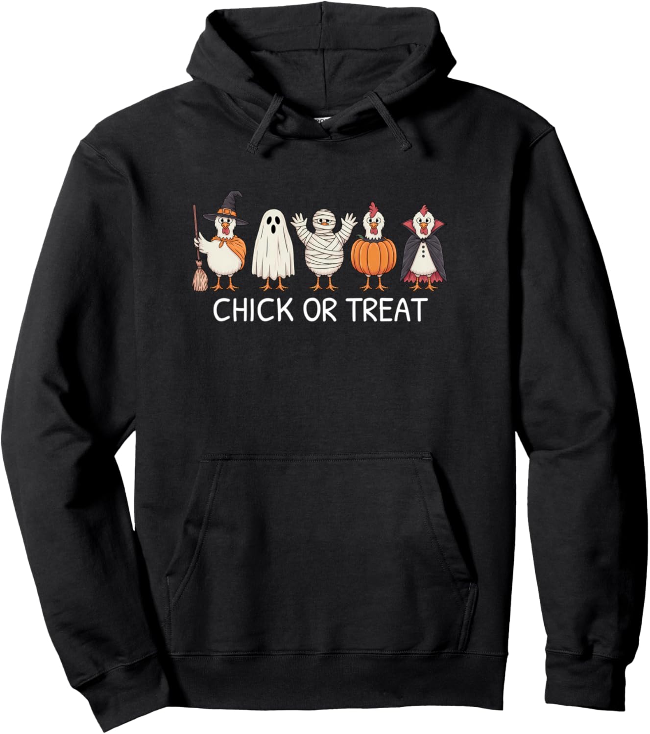 Chick Or Treat Funny Chicken Halloween Pullover Hoodie