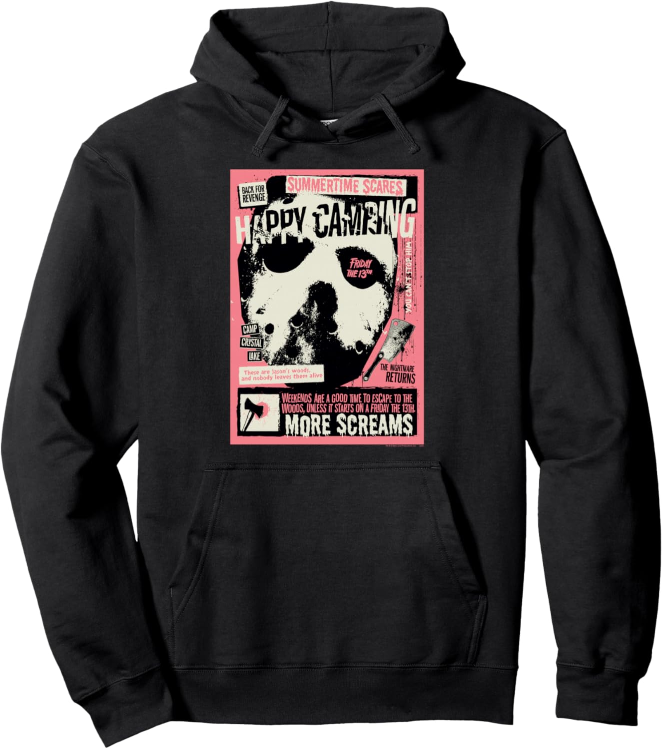 Friday the 13th Happy Camping Summertime Scares Horror Pullover Hoodie