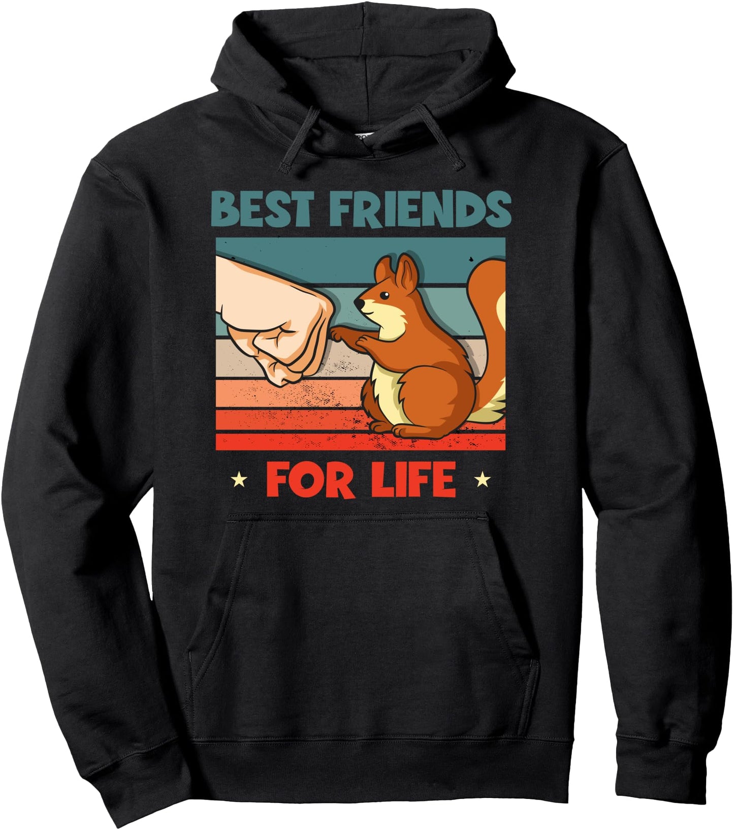 Best Friends For Life Fox Eastern Gray Japanese Squirrel Pullover Hoodie