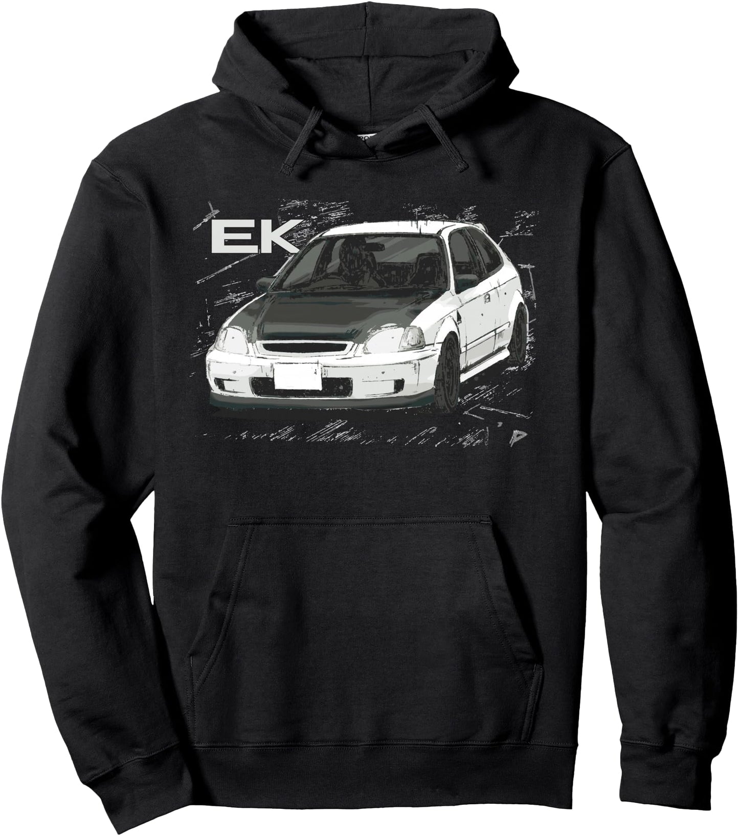 JDM Car EK SI Hatch Red anime style Pullover Hoodie