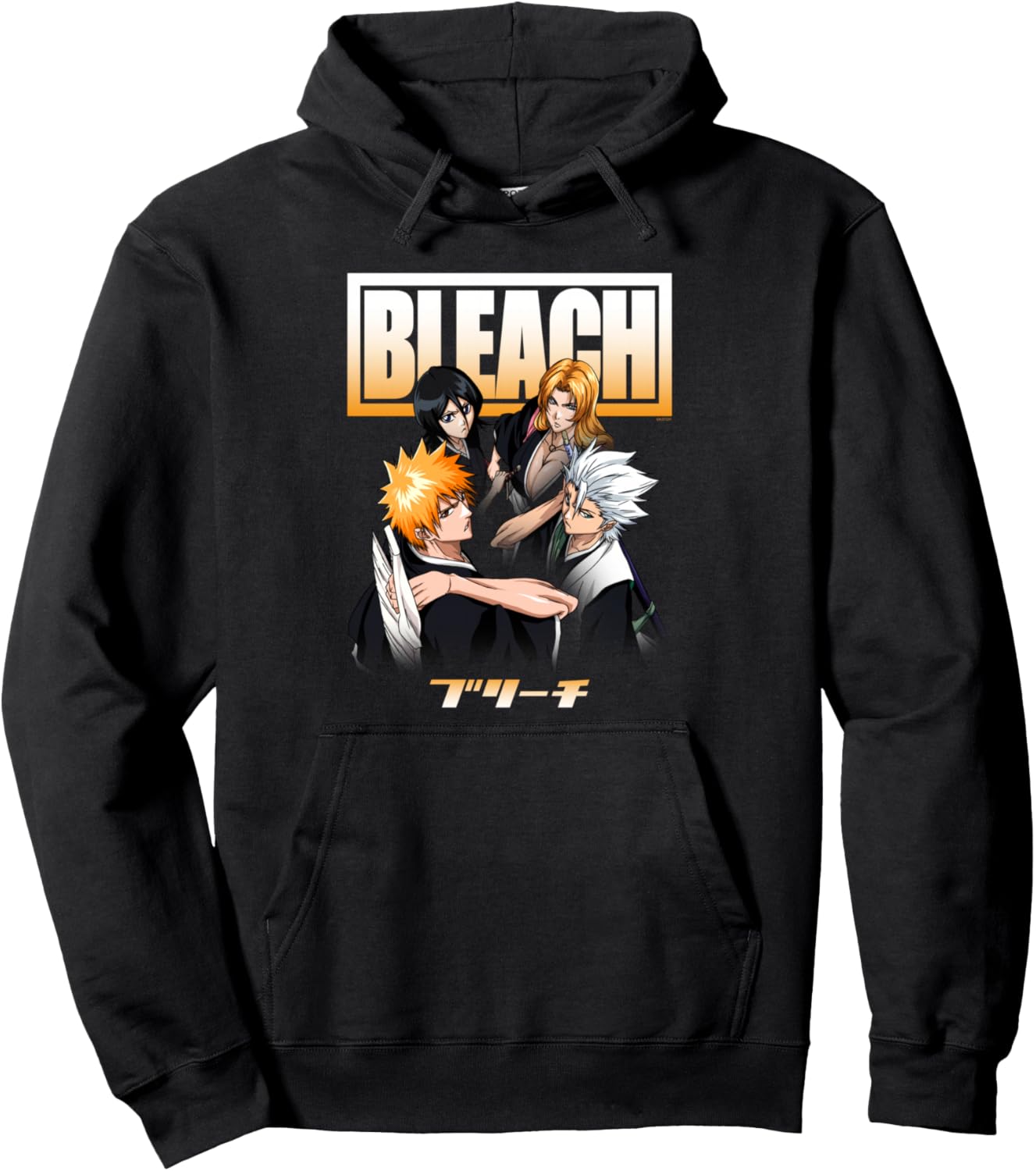 Bleach Cast and Ombre Logo Anime Pullover Hoodie