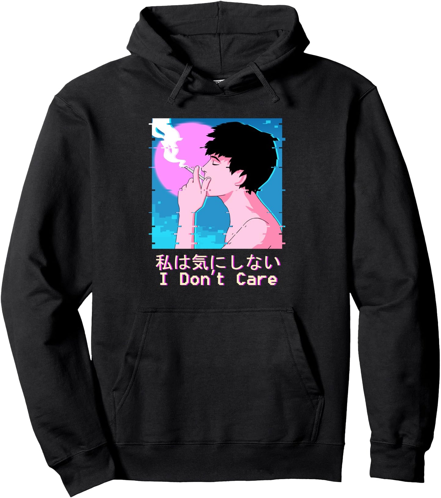 Sad Boy Glitch Japanese Aesthetic Vaporwave Pullover Hoodie
