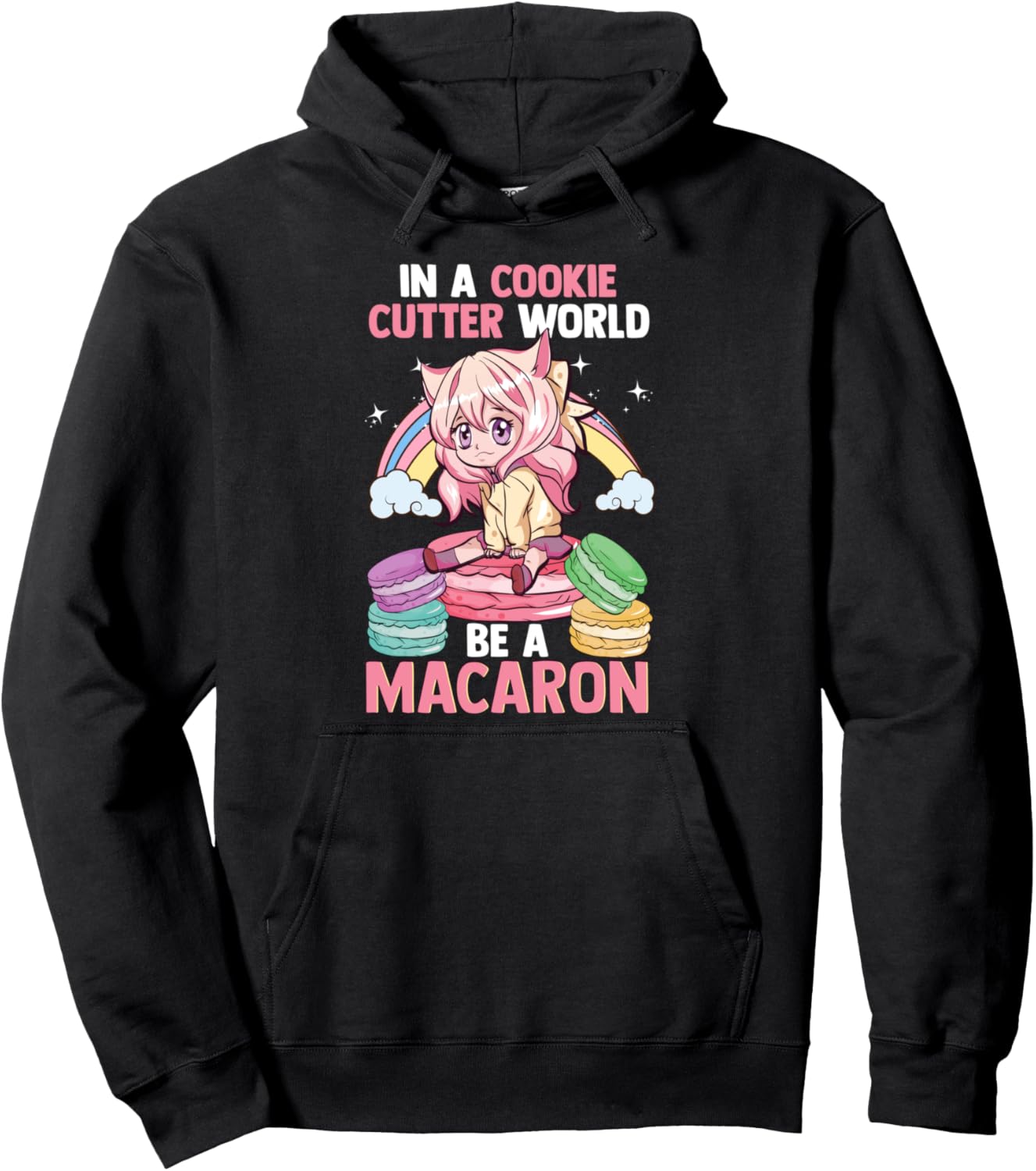 Macarons French Cookie Japanese Anime Kawaii Pullover Hoodie