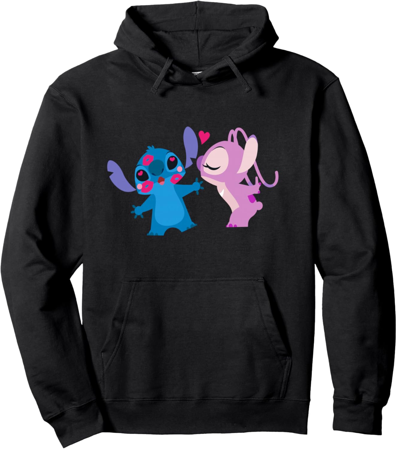 Disney Stitch and Angel Valentine\u2019s Day Kisses Pullover Hoodie