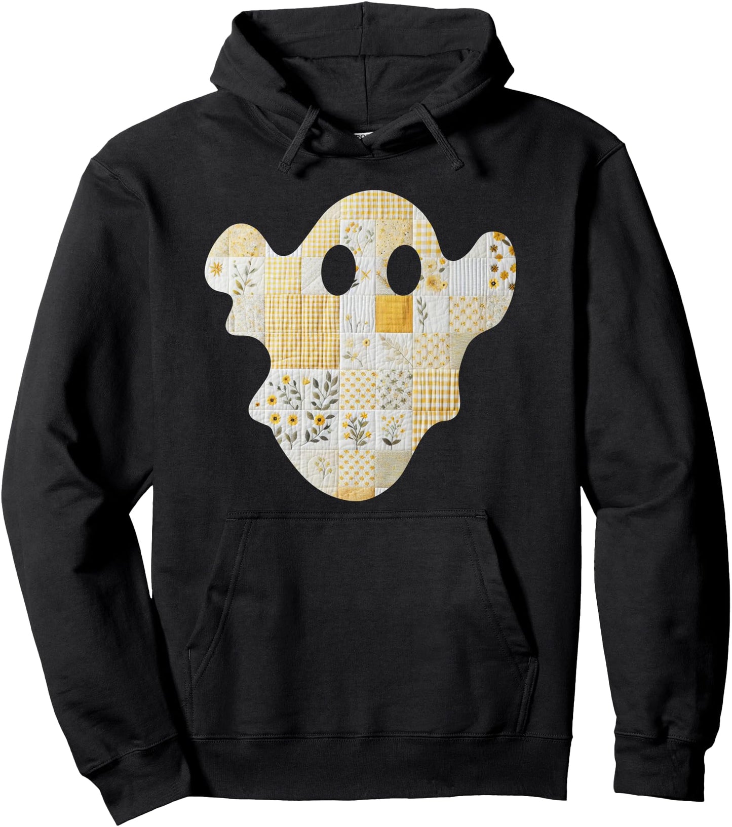 Patchwork Ghost Chic Shabby Retro Yellow Floral Boho Pullover Hoodie