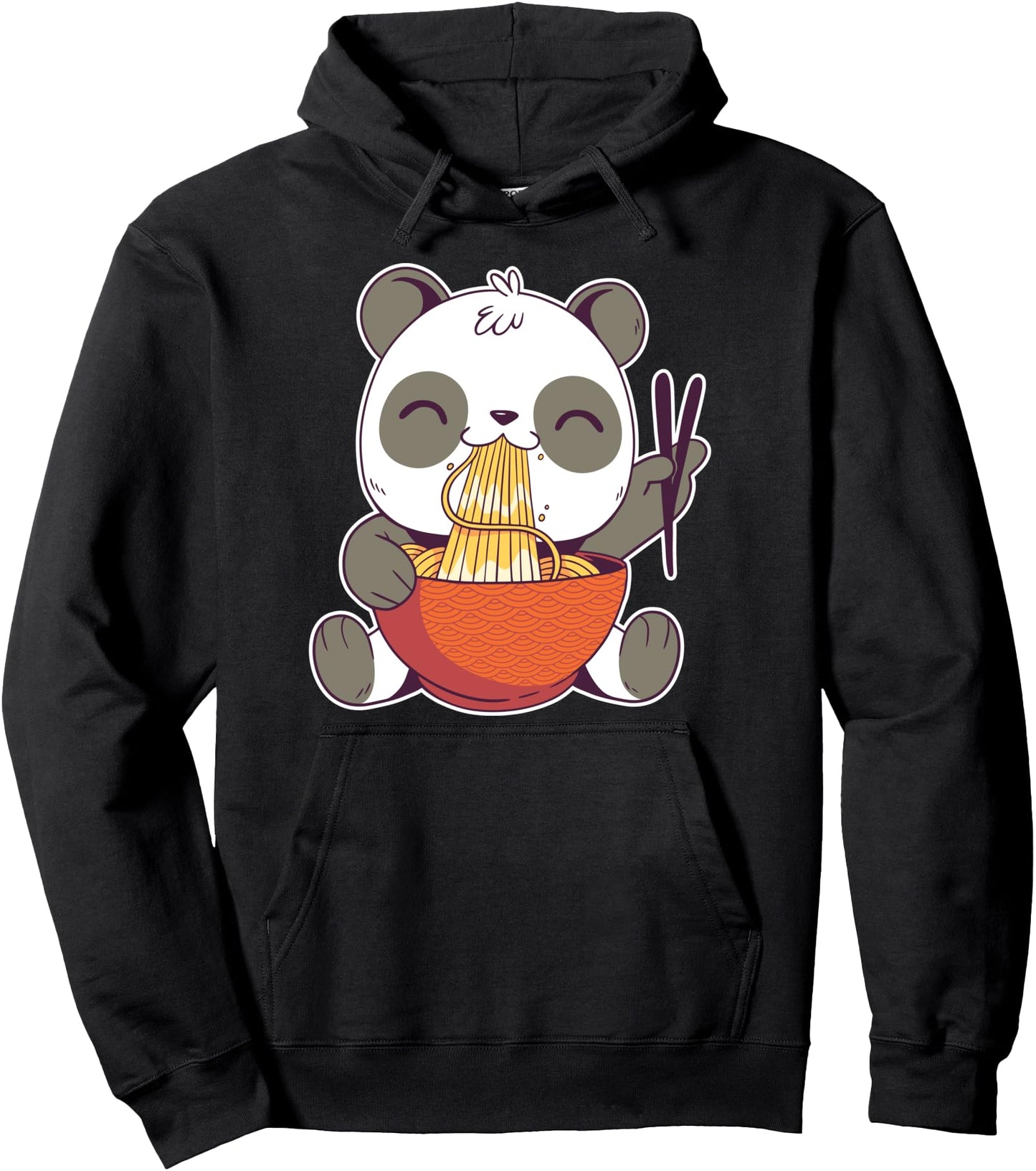 Panda Eating Ramen Cute Anime Pullover Hoodie