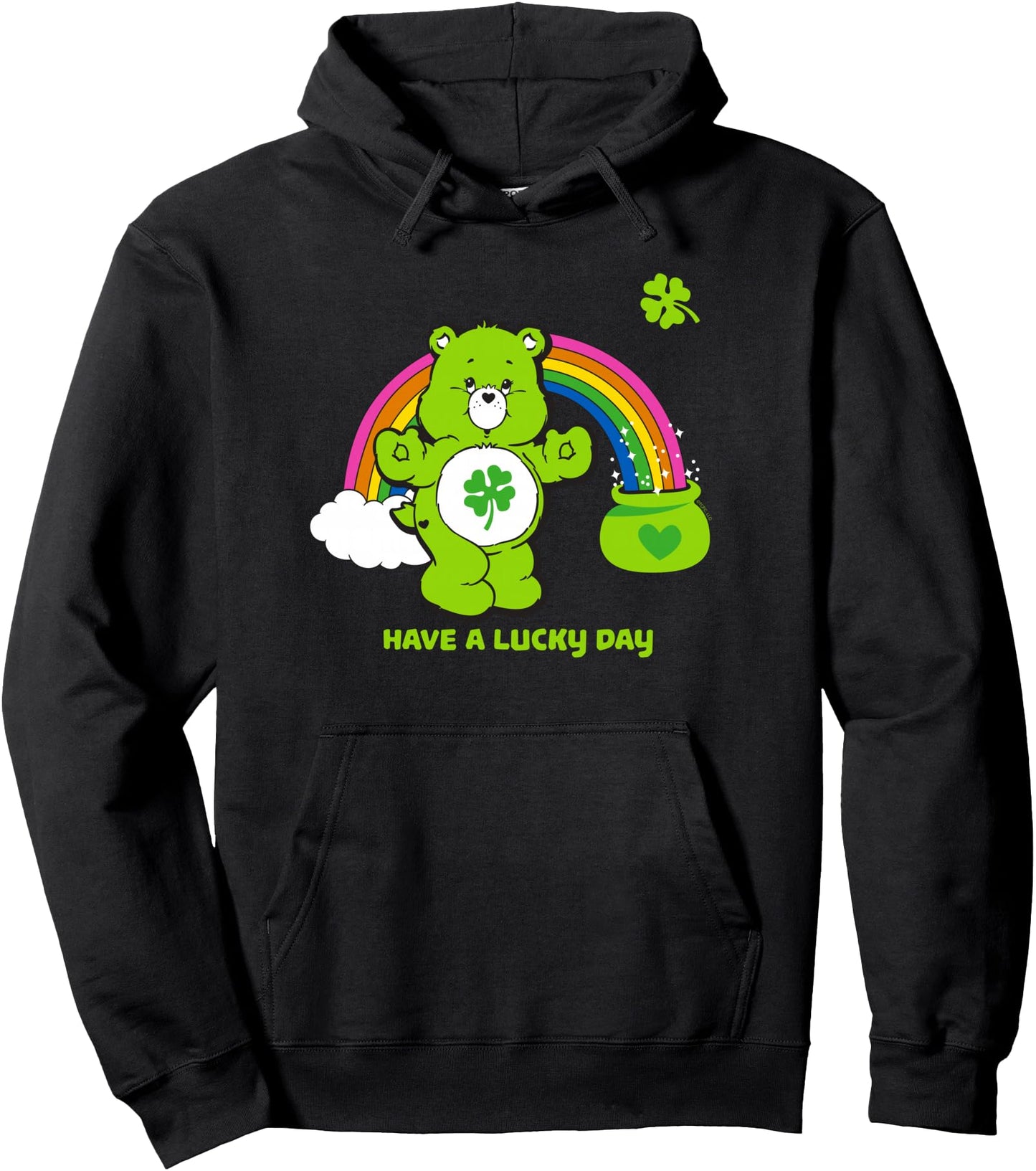 Care Bears Have a Lucky Day St. Patrick's Rainbow Cartoon Pullover Hoodie