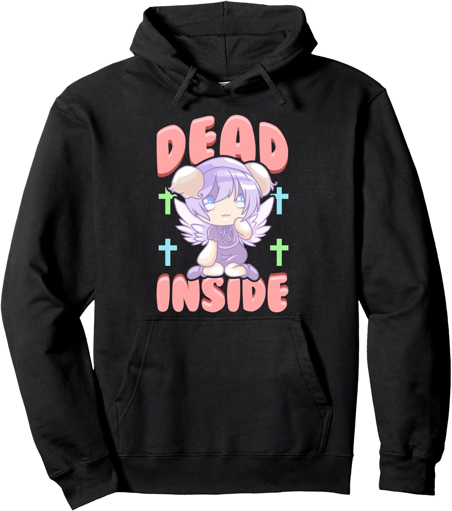 Cute Pastel Goth Dead Inside Kawaii Anime Girl Pullover Hoodie