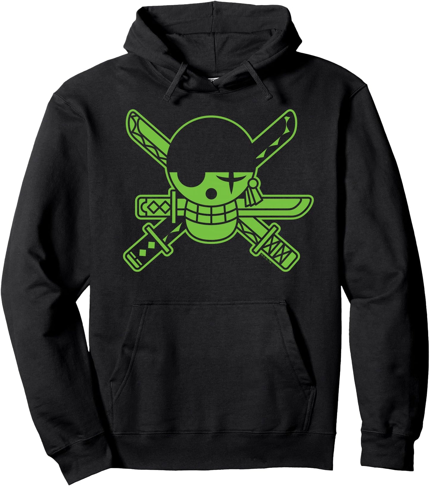 One Piece Anime Green Roronoa Zoro Jolly Roger Pullover Hoodie