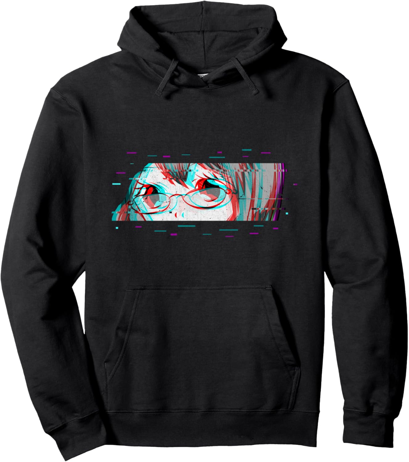 Otaku Girl Japanese Manga Lover Kawaii Glitch Anime Pullover Hoodie