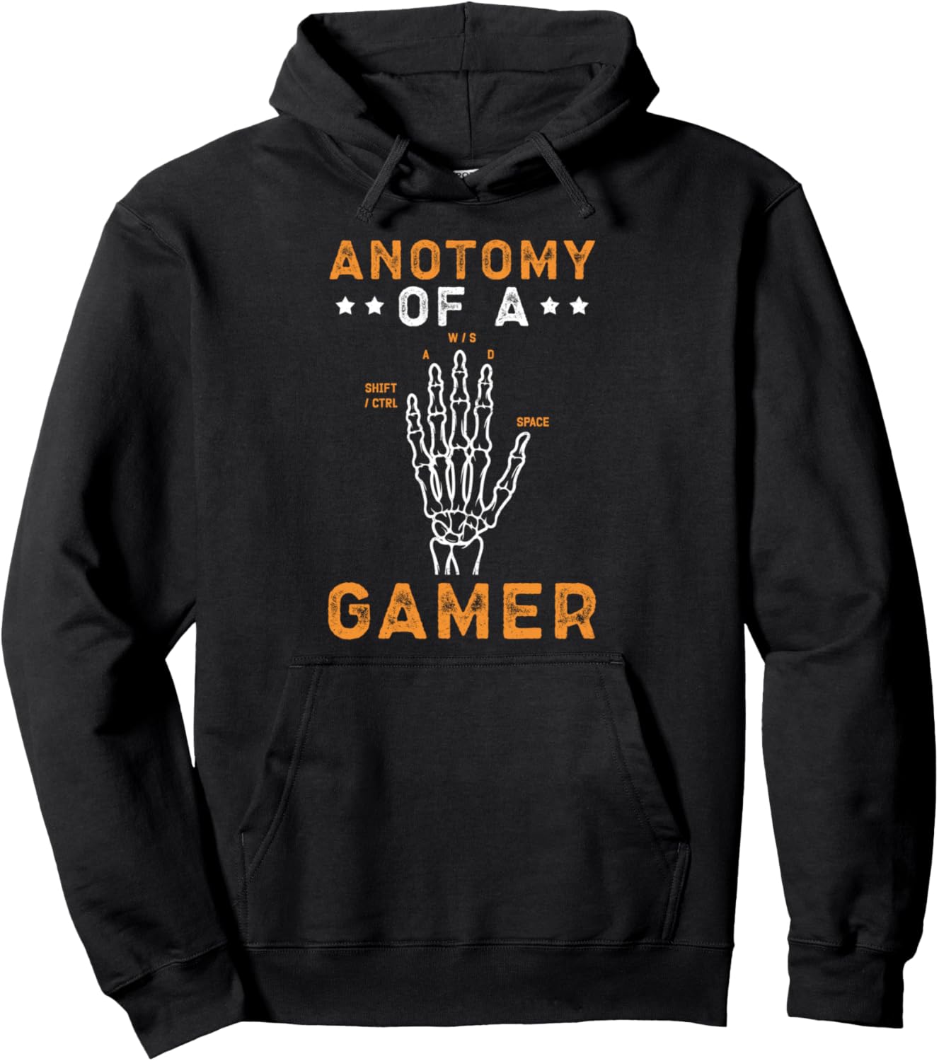 Anatomy Of A Gamer Skeleton Hand Halloween Pullover Hoodie