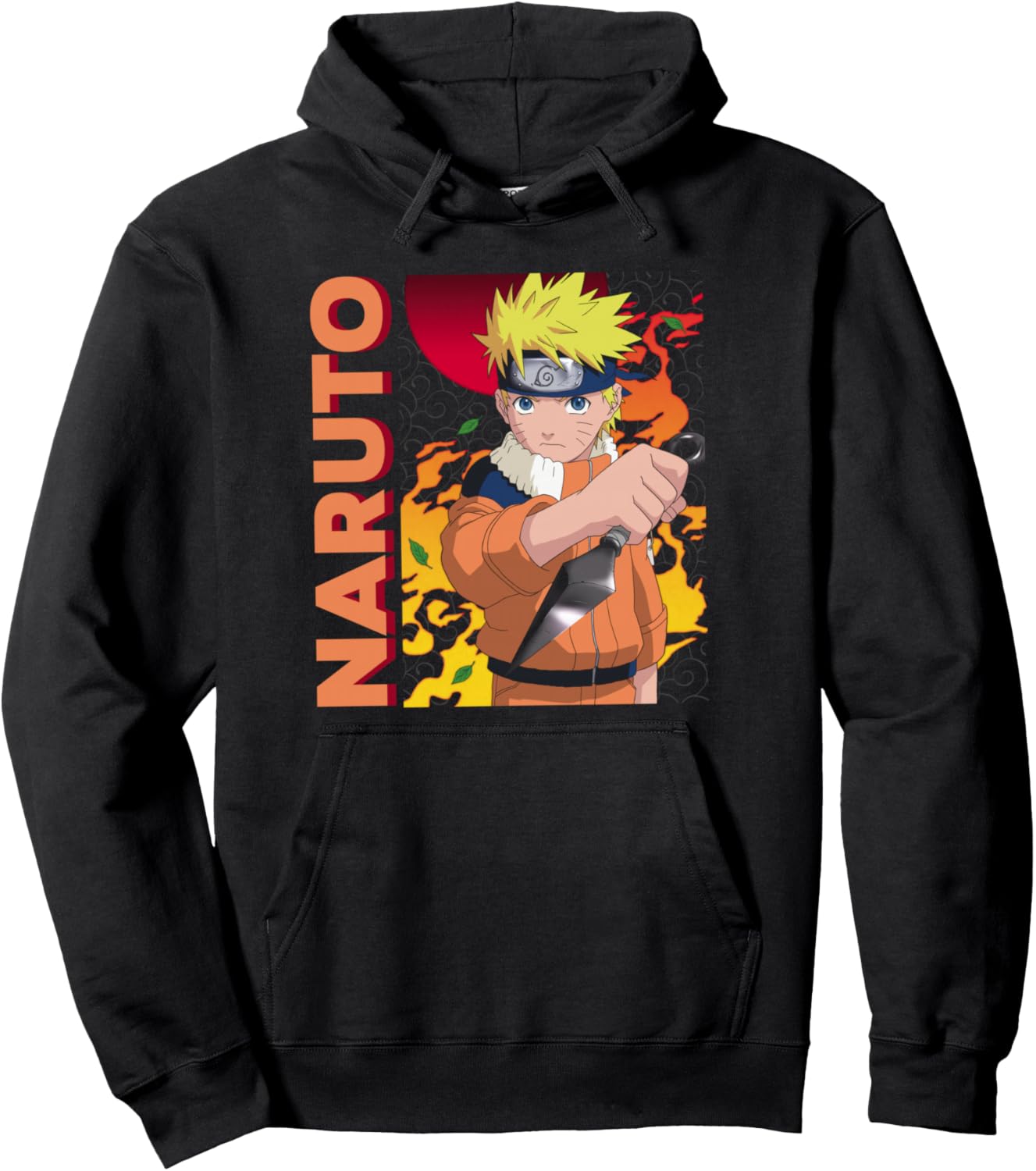 Naruto Main Character On Elemental Background Pullover Hoodie