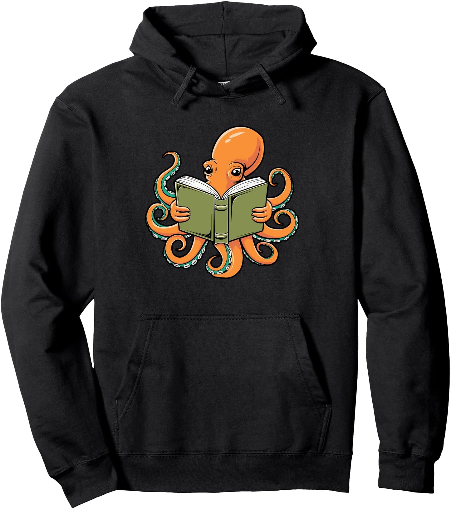 Funny Octopus Reading Book Bookworm Librarian Women Men Pullover Hoodie
