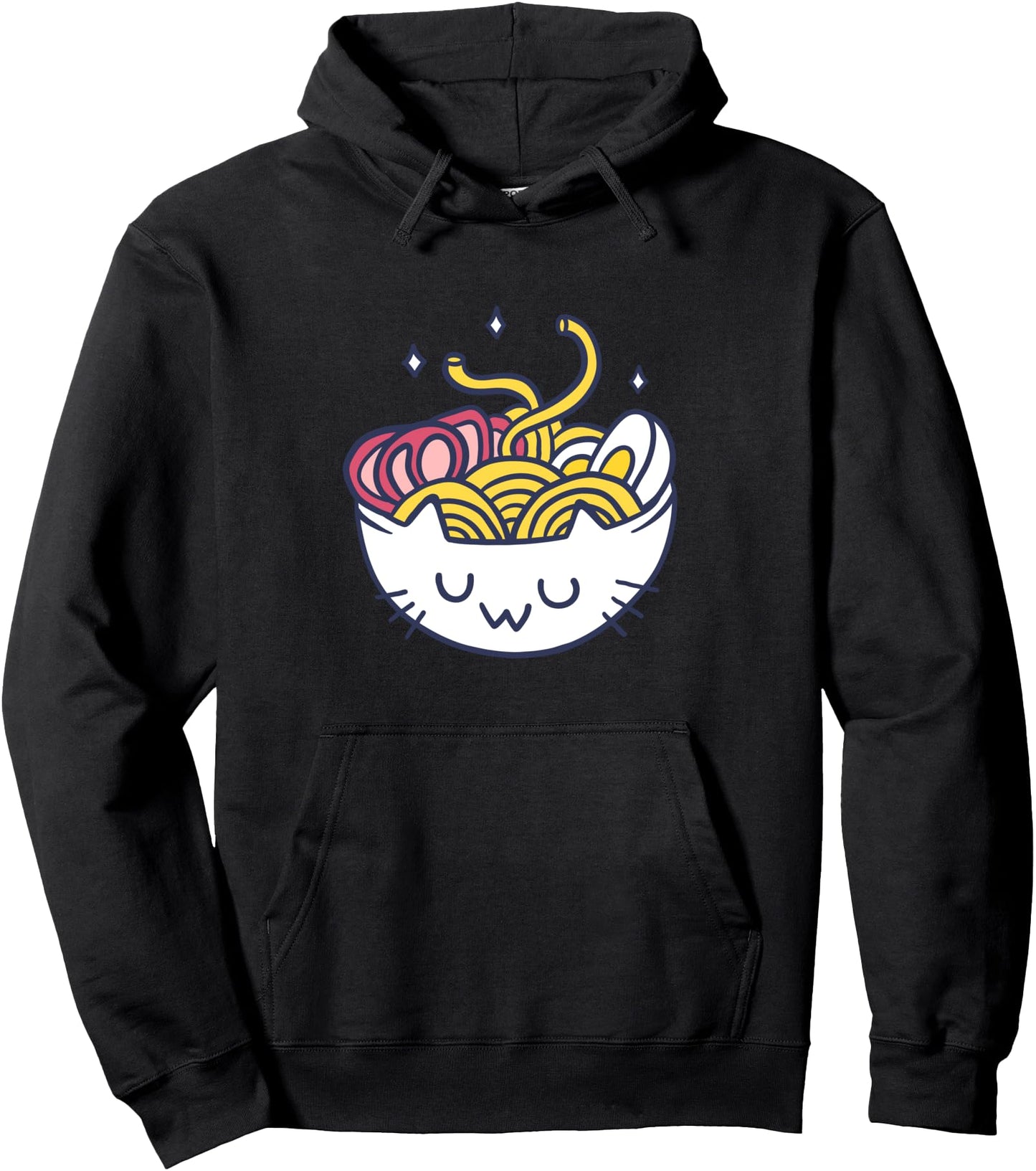 Kawaii UWU Ramen \/ Funny Cat Bowl of Cute Anime Noodles Pullover Hoodie