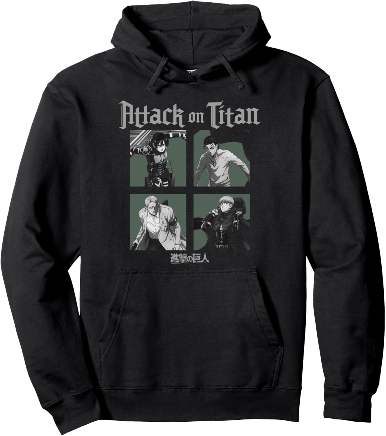Attack on Titan Season 4 Character Portrait Squares Anime Pullover Hoodie