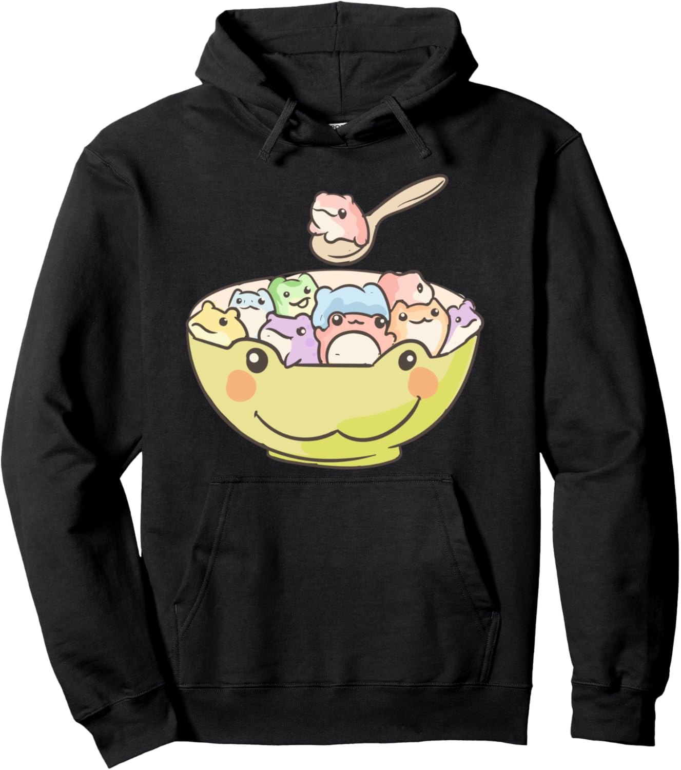 Baby Frogs Frog Cereal - Cute Kawaii Anime Aesthetic Pullover Hoodie