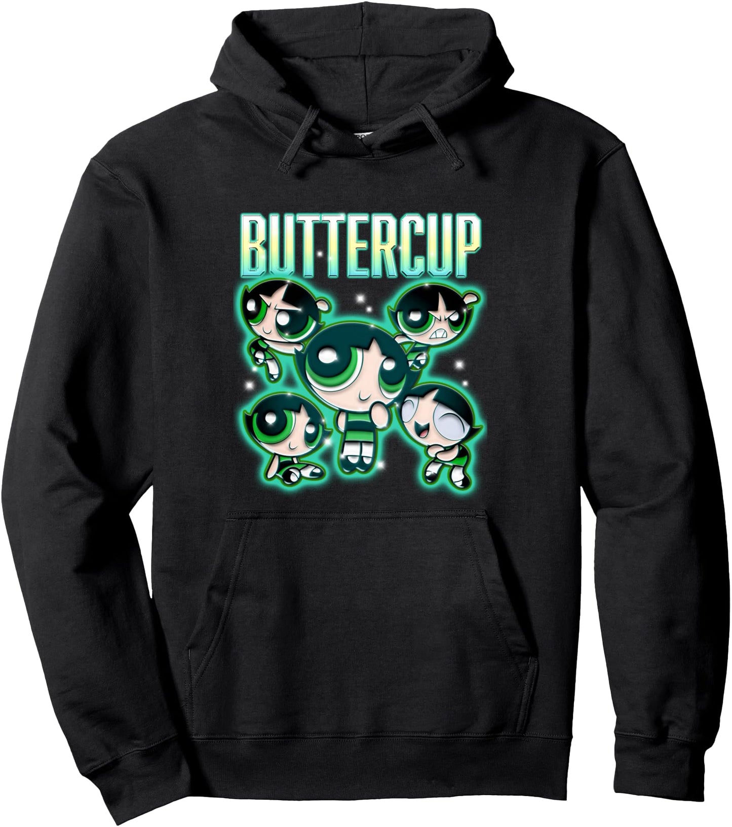 The Powerpuff Girls Buttercup Chrome Multi Pose Pullover Hoodie