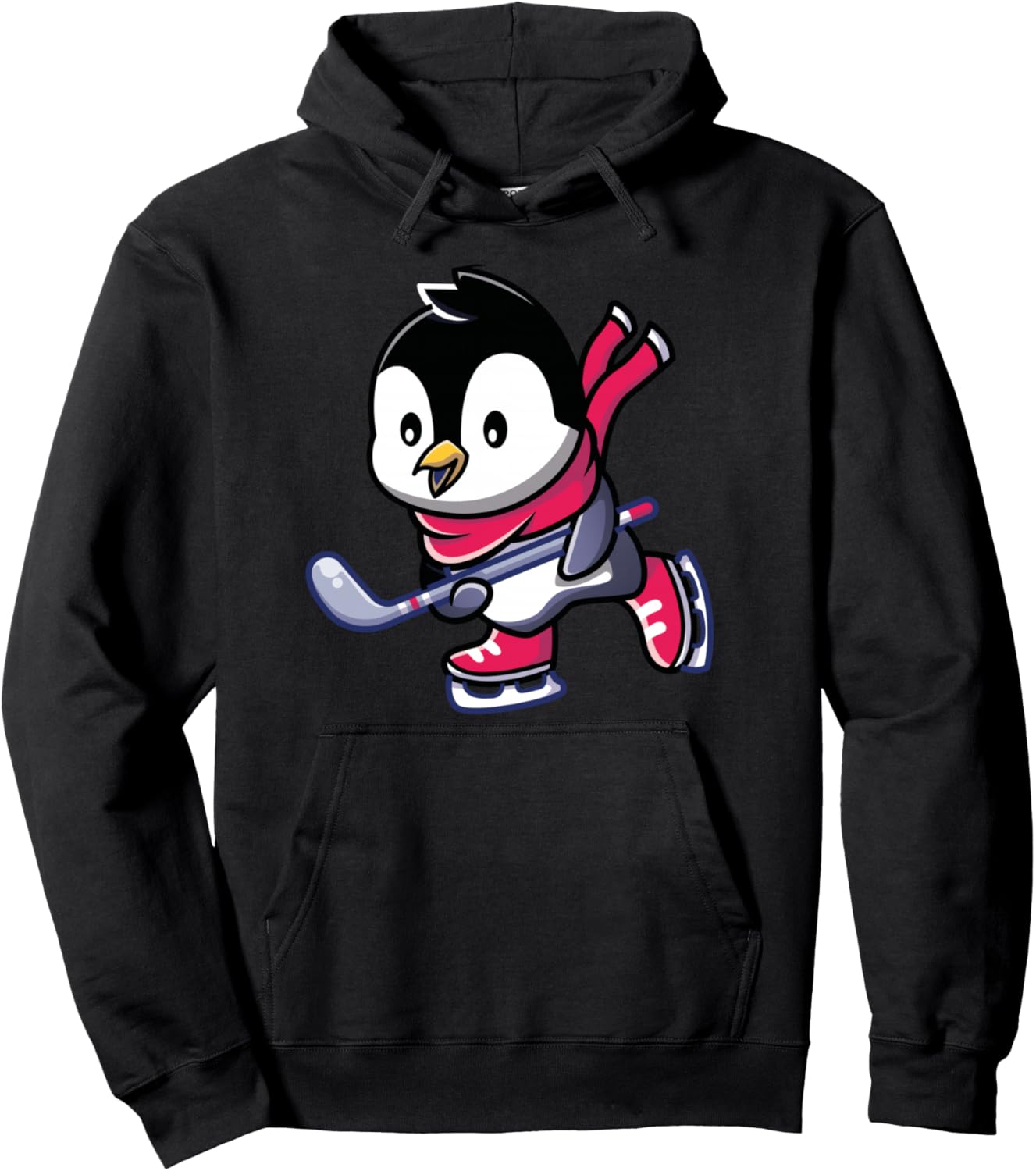 Cute Penguin Ice Hockey Kids Tee Toddler Boys Girls Pullover Hoodie