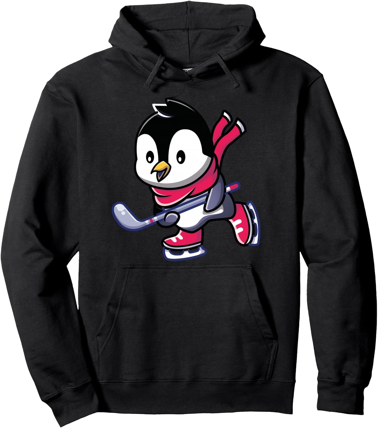 Cute Penguin Ice Hockey Tee Toddler Boys Girls Pullover Hoodie